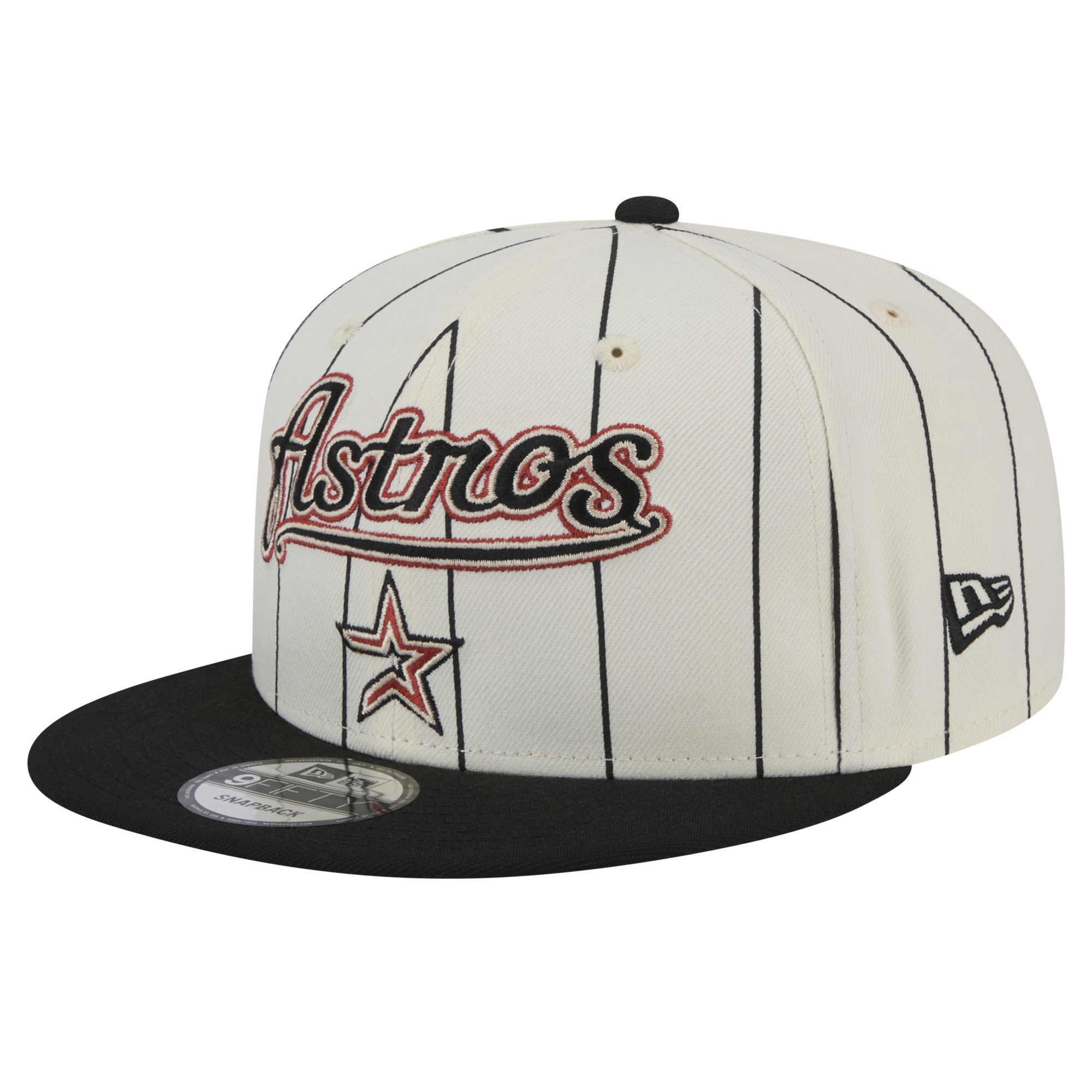 Men’s New Era White Houston Astros Jersey Pinstripe 9FIFTY Snapback Hat Houston Astros Fan Edition