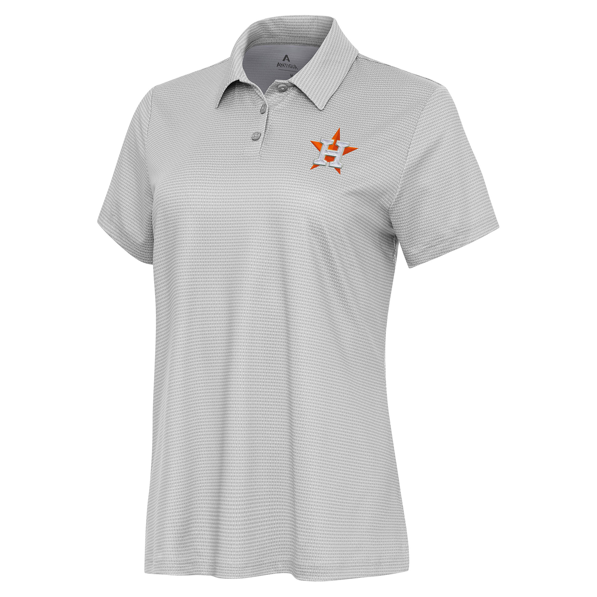 Women’s Antigua White/Gray Houston Astros Rings Polo Houston Astros Fan Edition