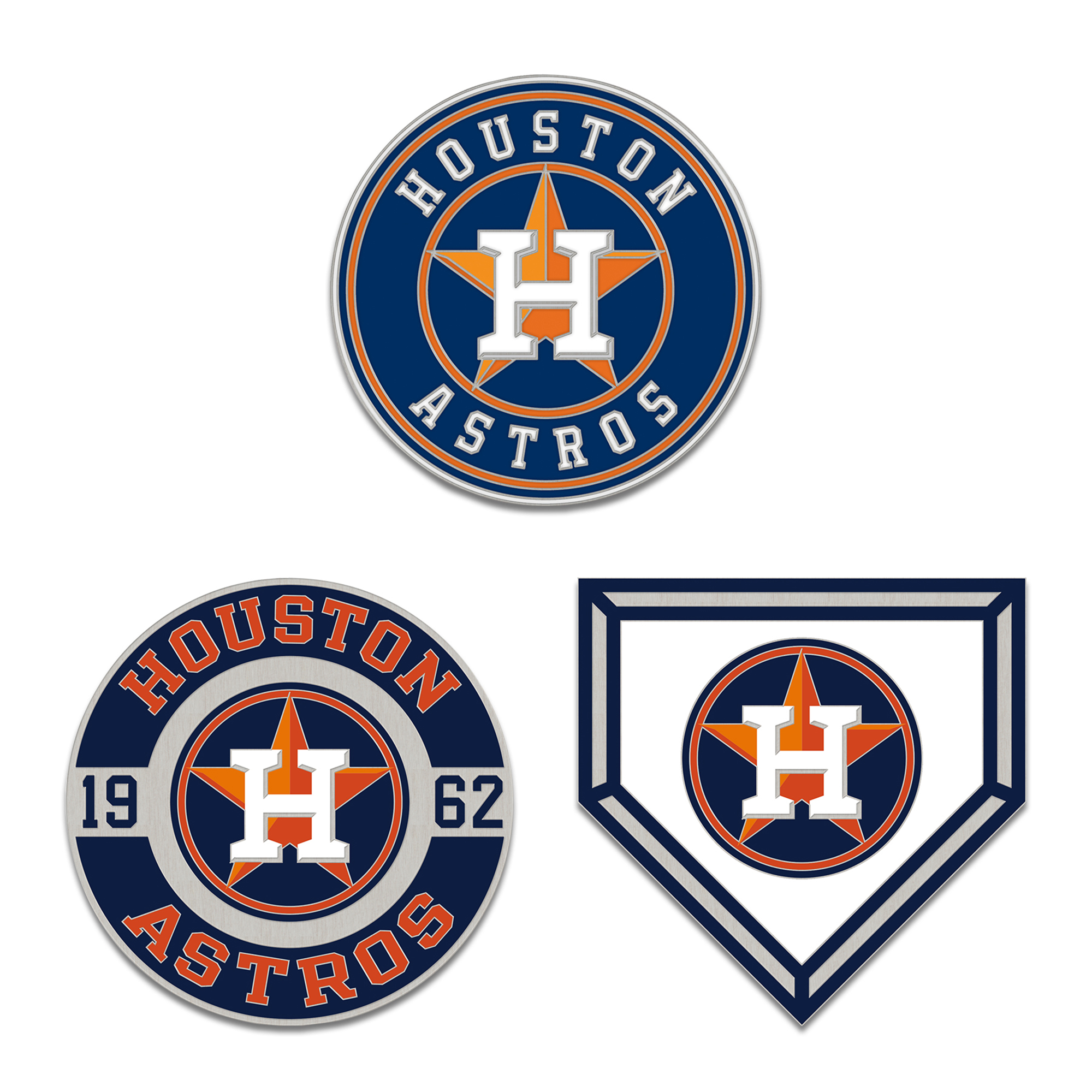 WinCraft Houston Astros Three-Piece Collector Pin Set Houston Astros Fan Edition