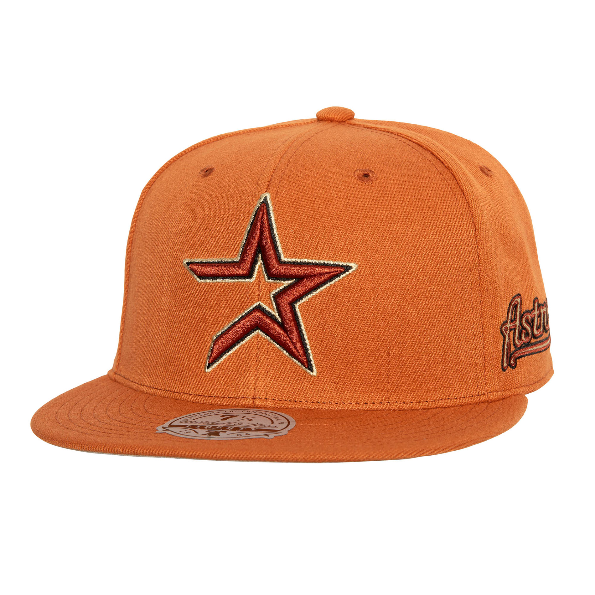 Men’s Mitchell & Ness Orange Houston Astros Cooperstown Collection Fitted Hat Houston Astros Fan Edition