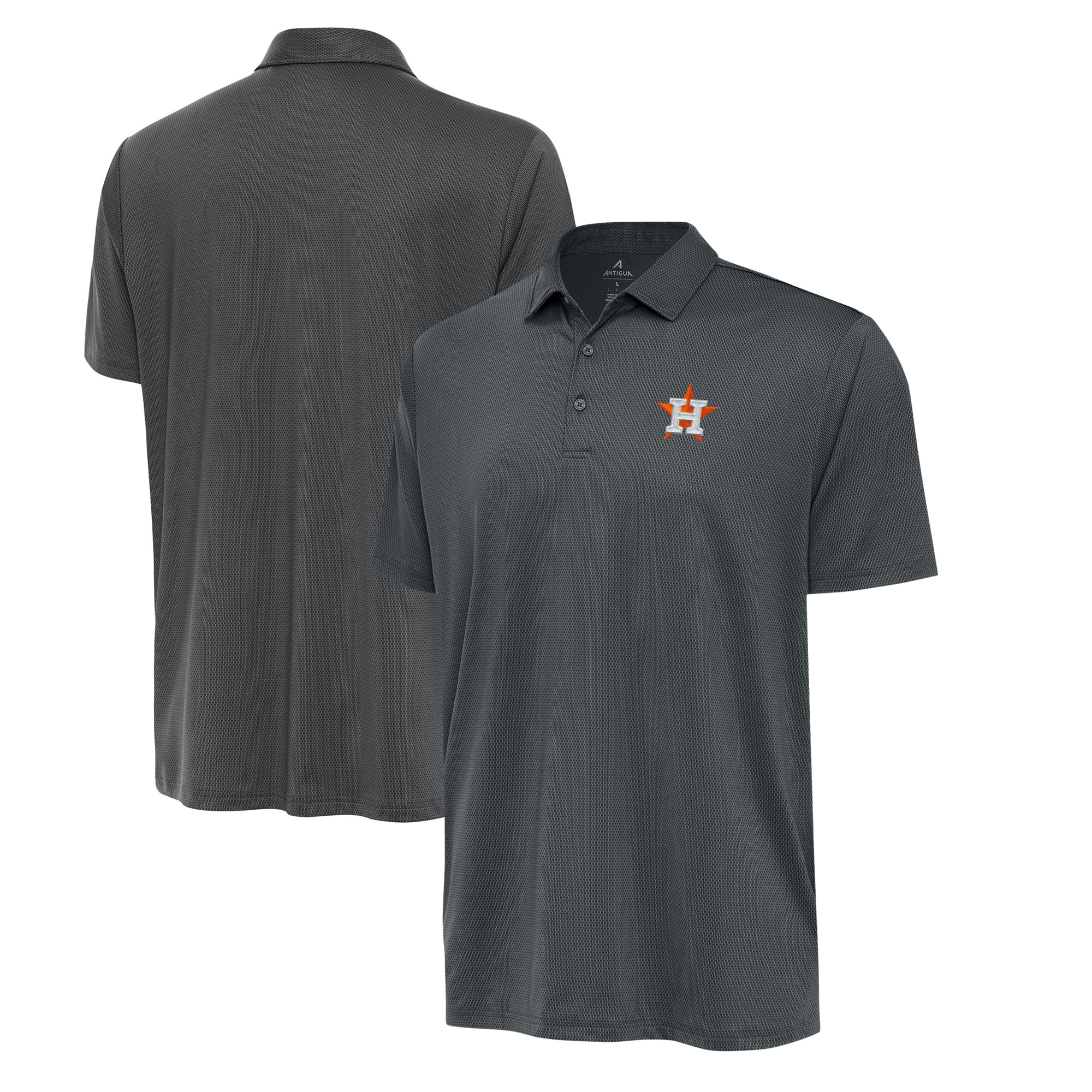 Men’s Antigua Pewter Houston Astros Eclipse Polo Houston Astros Fan Edition