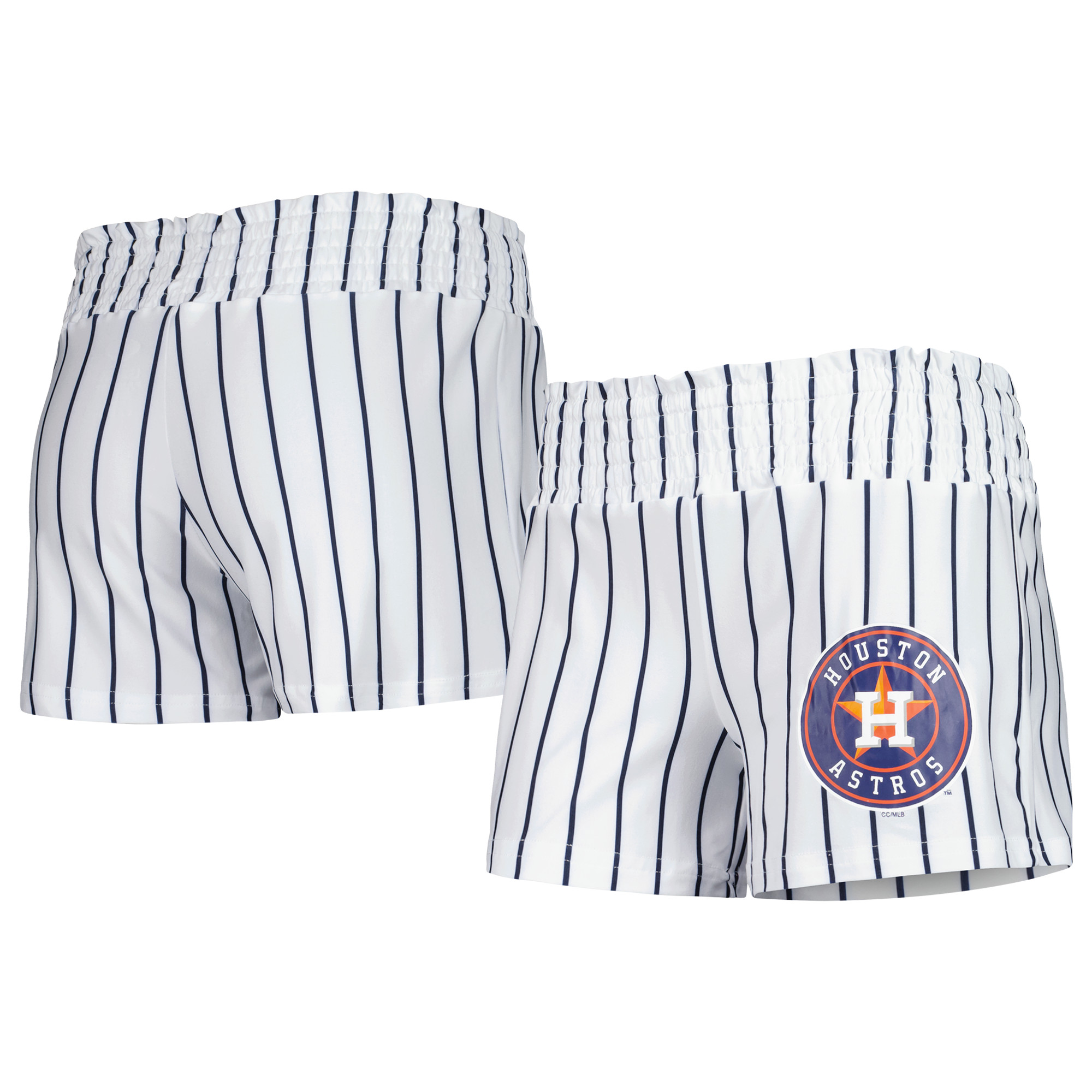 Women’s Concepts Sport White Houston Astros Reel Pinstripe Sleep Shorts Houston Astros Fan Edition