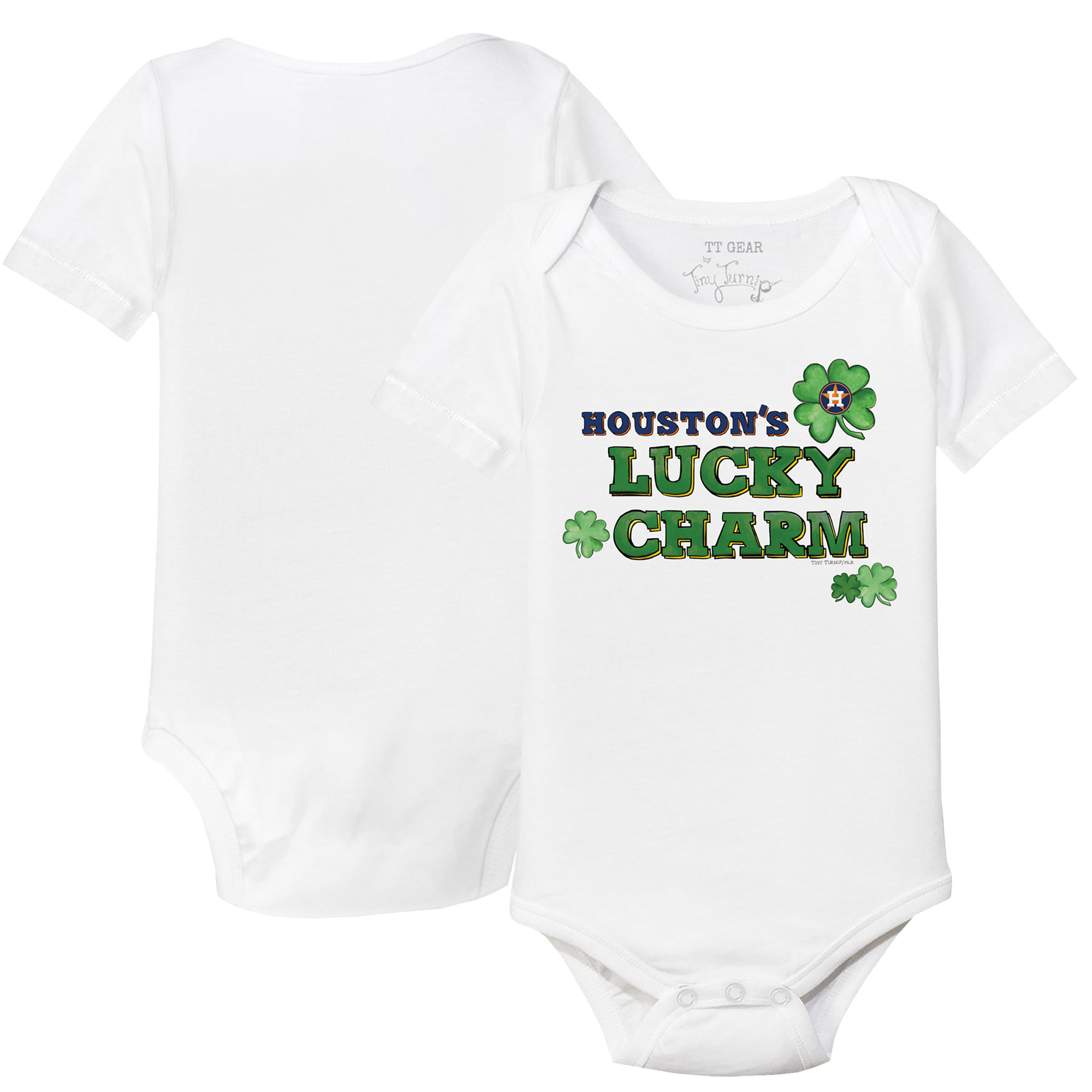 Infant Tiny Turnip White Houston Astros Lucky Charm Bodysuit Houston Astros Fan Edition