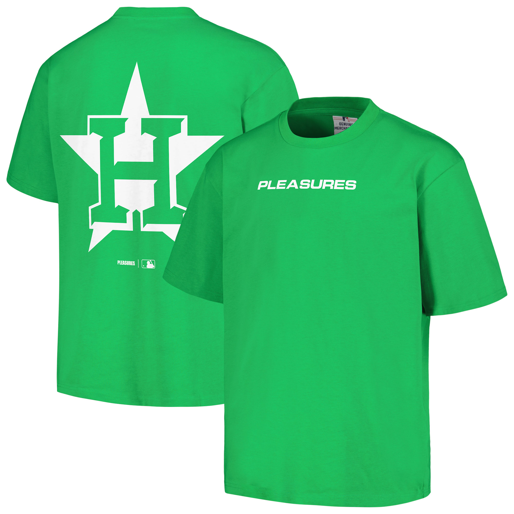 Men’s PLEASURES  Green Houston Astros Ballpark T-Shirt Houston Astros Fan Edition