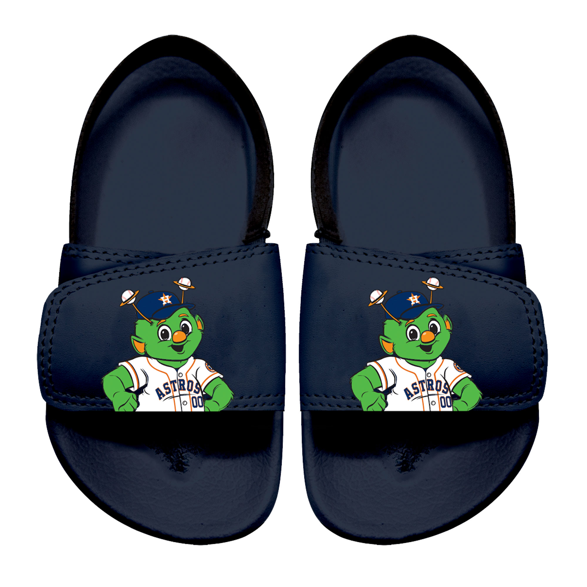 Toddler ISlide Navy Houston Astros Mascot Slide Sandals Houston Astros Fan Edition