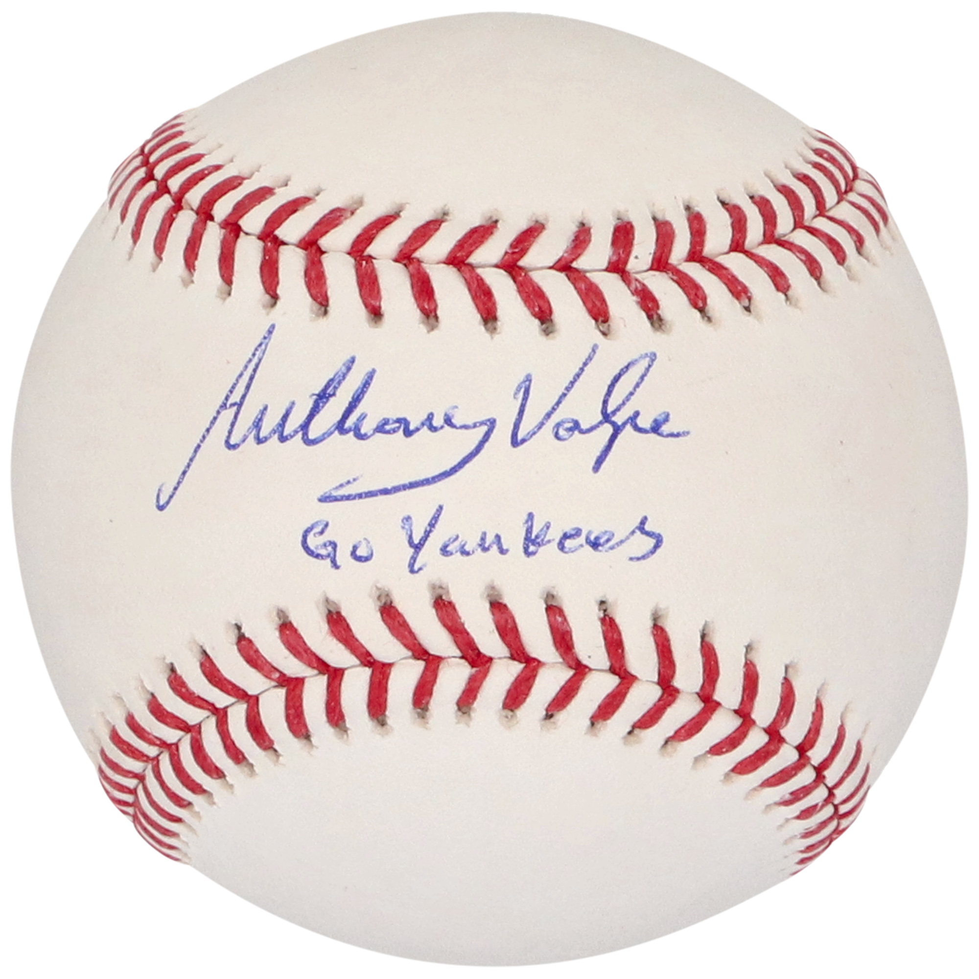 Anthony Volpe New York Yankees Autographed Baseball with “Go Yankees” Inscription