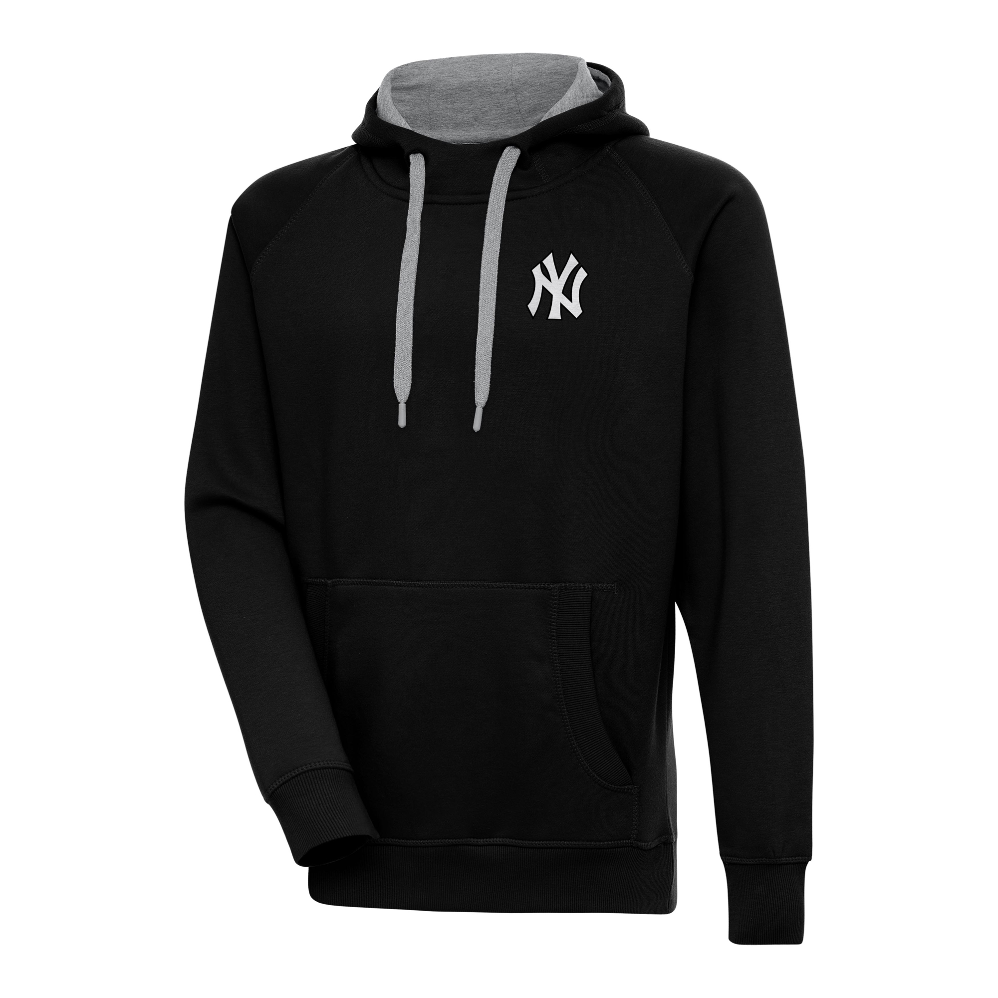 Men’s Antigua Black New York Yankees Metallic Victory Pullover Hoodie