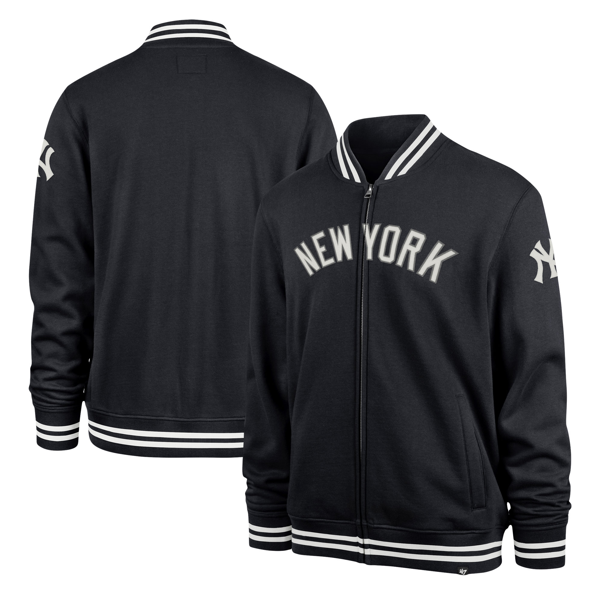 Men’s ’47 Navy New York Yankees Wax Pack Pro Camden Full-Zip Track Jacket