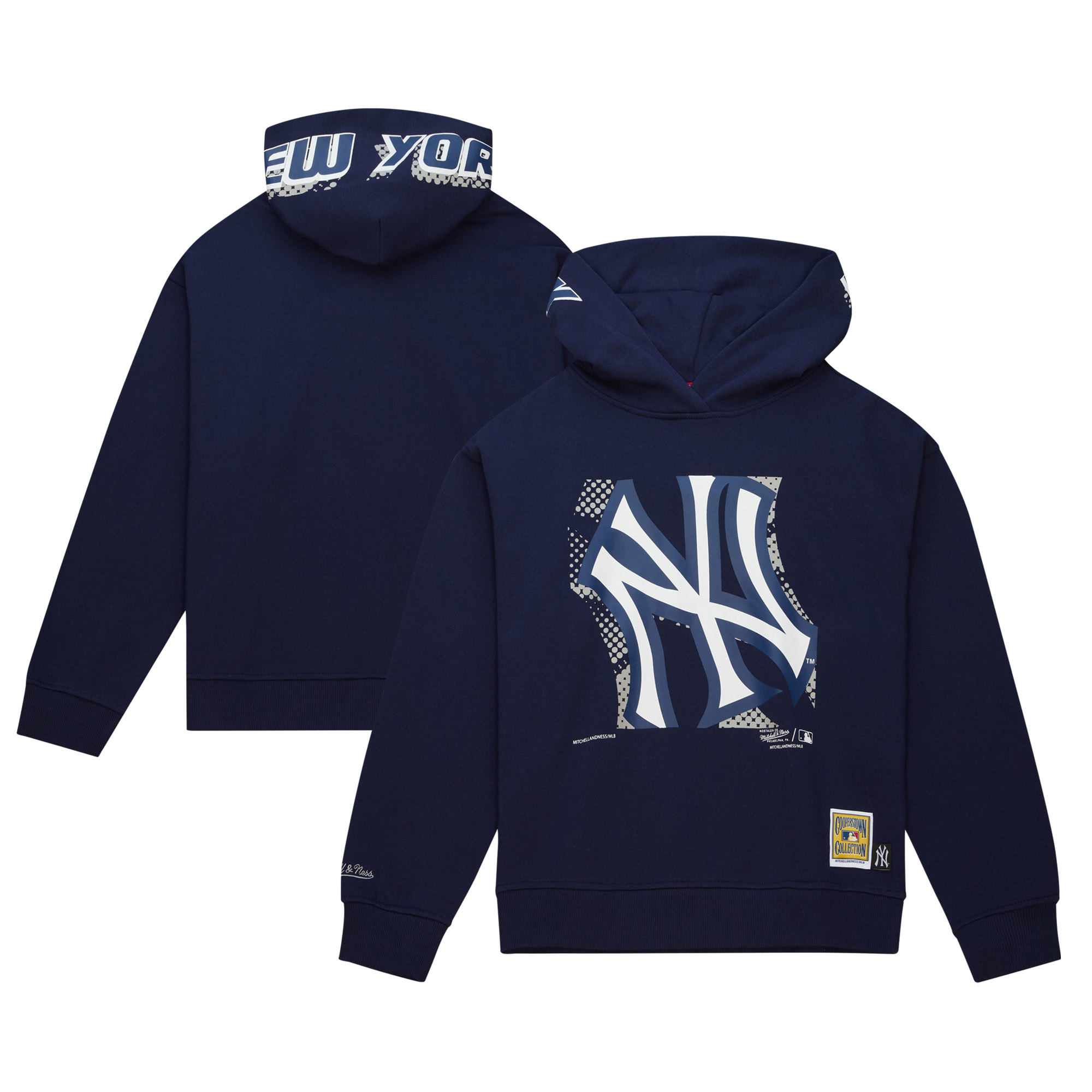 Women’s Mitchell & Ness Navy New York Yankees Cooperstown Collection Big Face 7.0 Pullover Hoodie