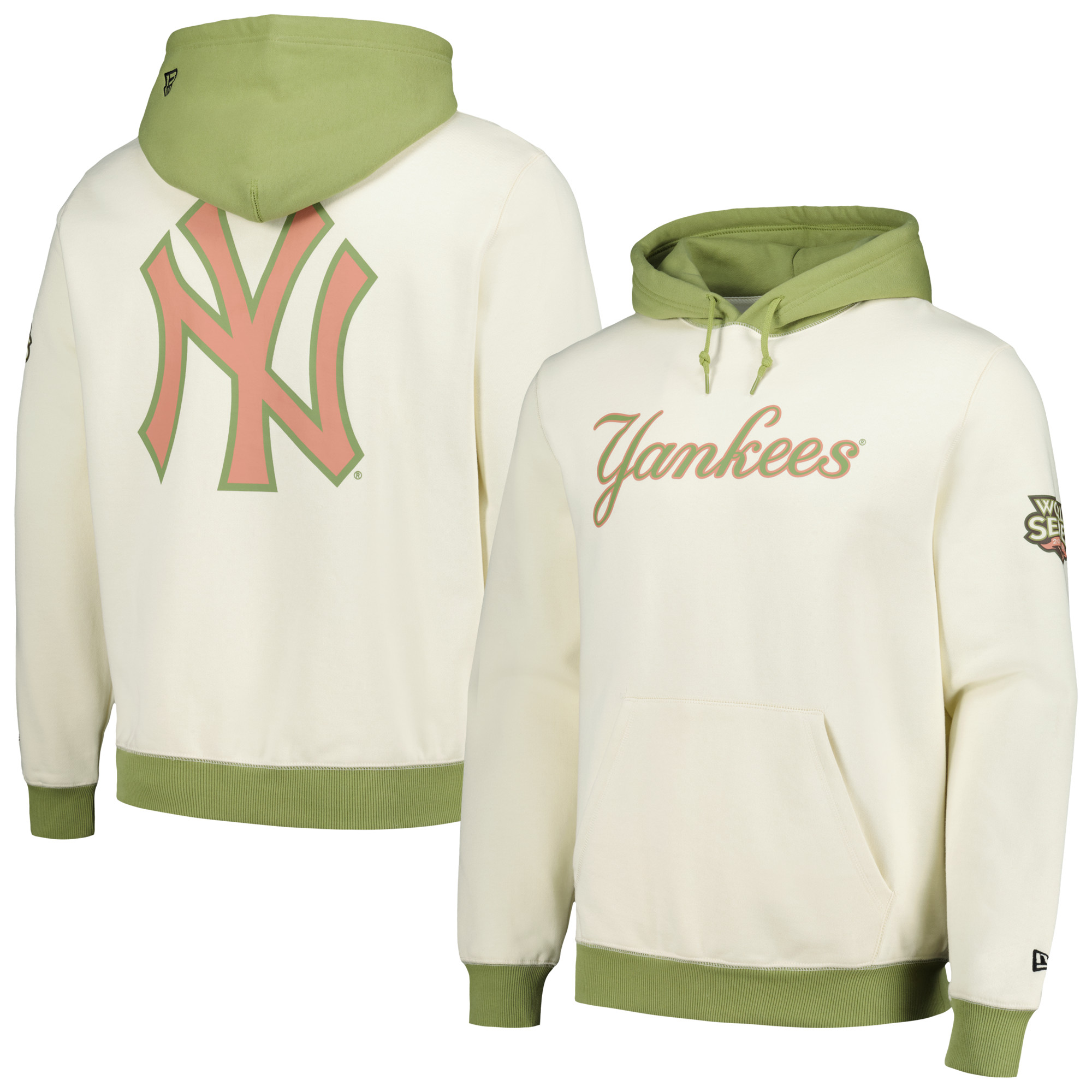 Men’s New Era Cream/Green New York Yankees Color Pop Pullover Hoodie