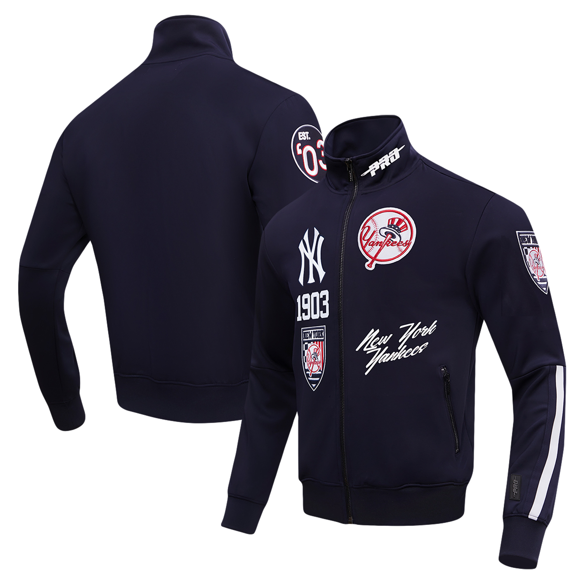 Men’s Pro Standard Navy New York Yankees Fast Lane Full-Zip Track Jacket