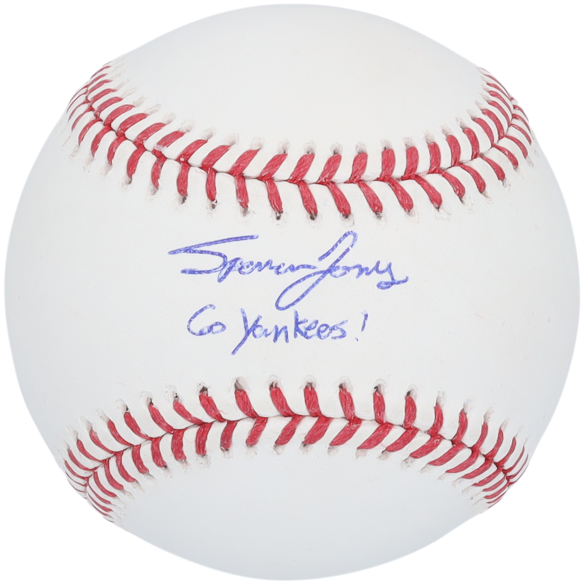 Spencer Jones New York Yankees Autographed Baseball with “Go Yankees!” Inscription