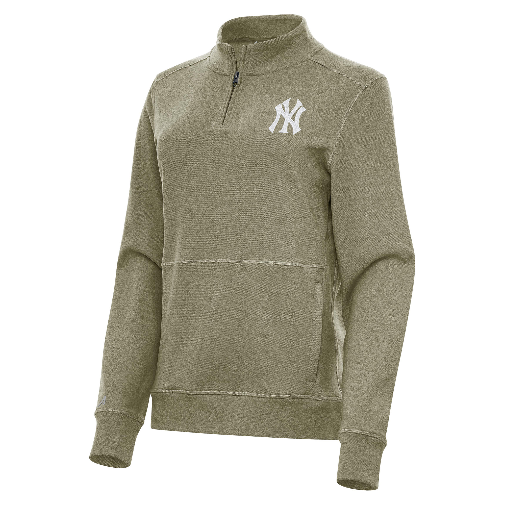 Women’s Antigua Olive New York Yankees Crush Quarter-Zip Jacket
