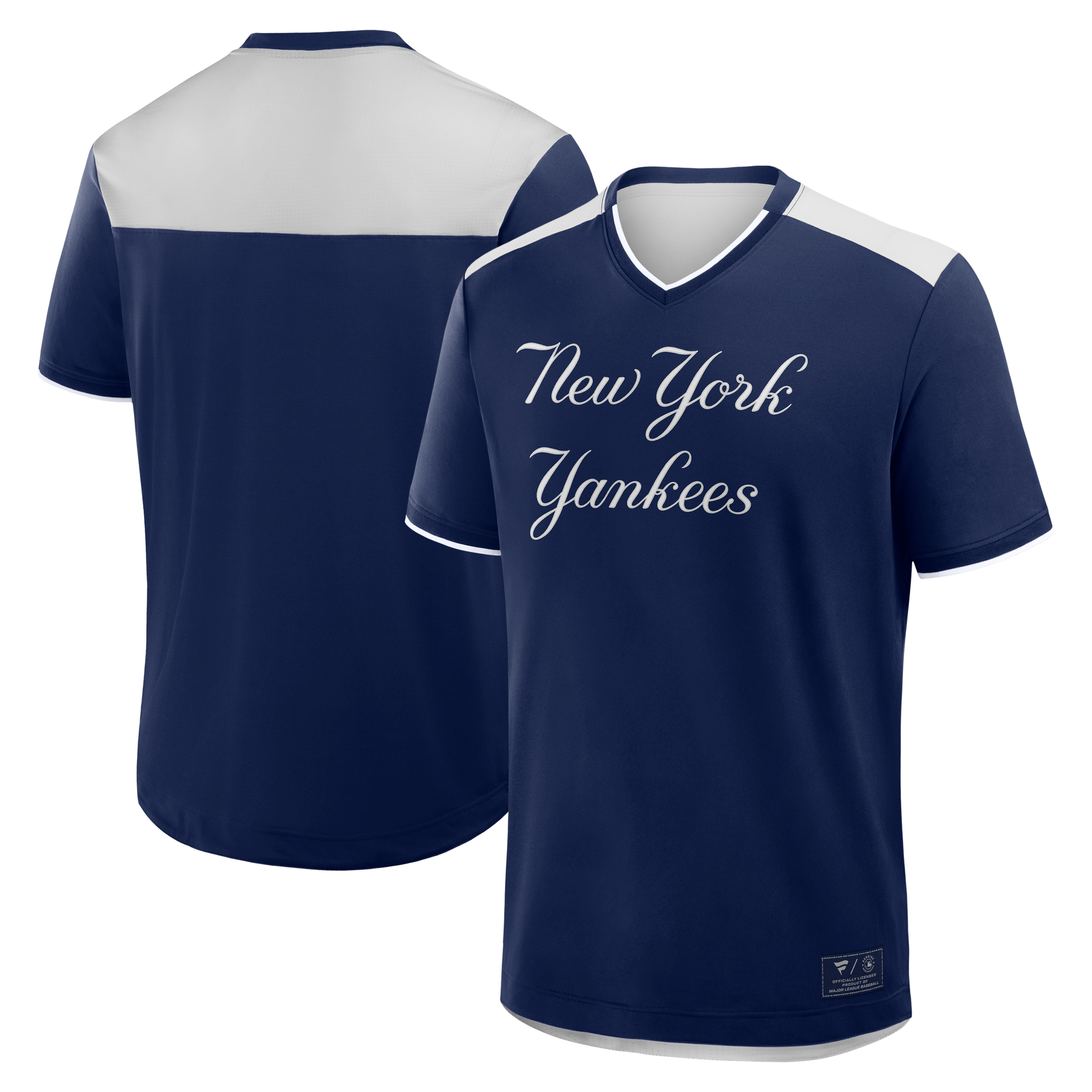 Men’s Fanatics Navy New York Yankees Walk Off V-Neck T-Shirt