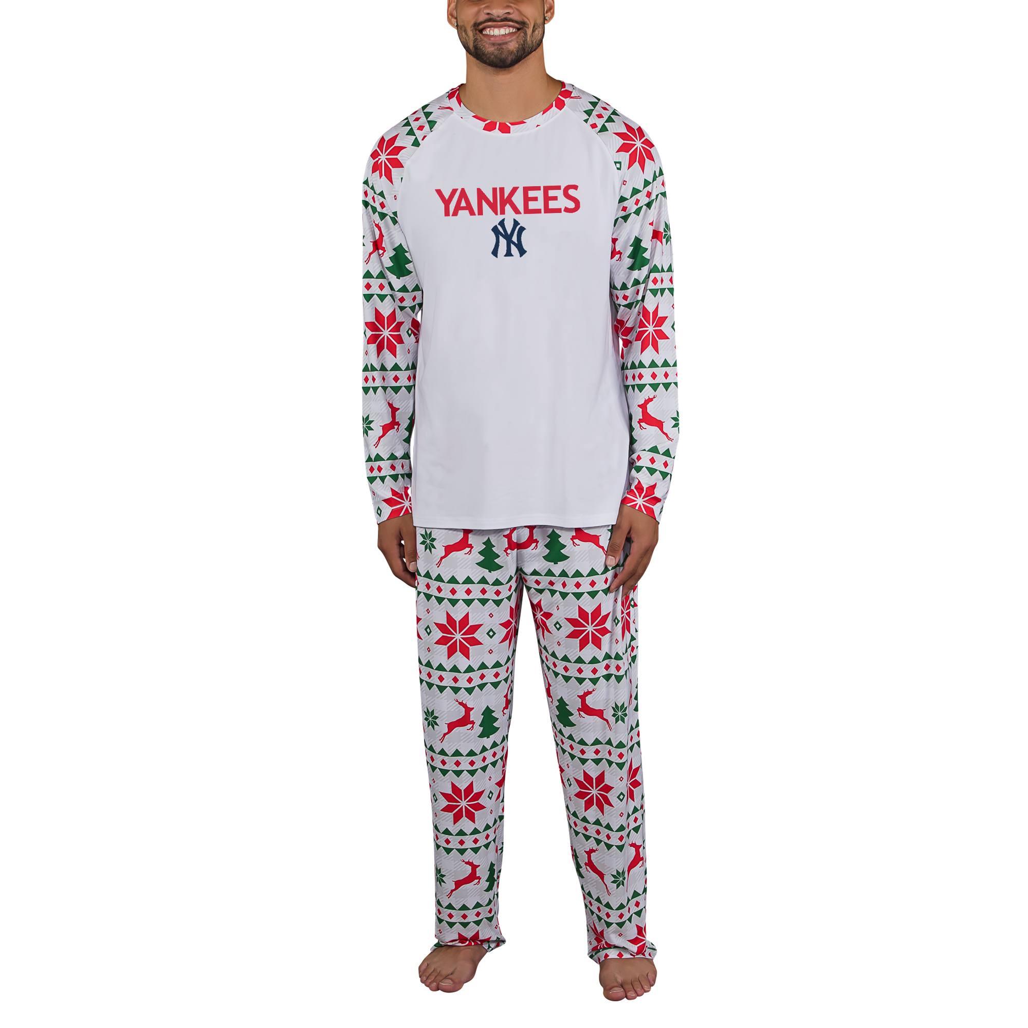 Men’s Concepts Sport White New York Yankees Tidings Matching Knit T-Shirt & Pants