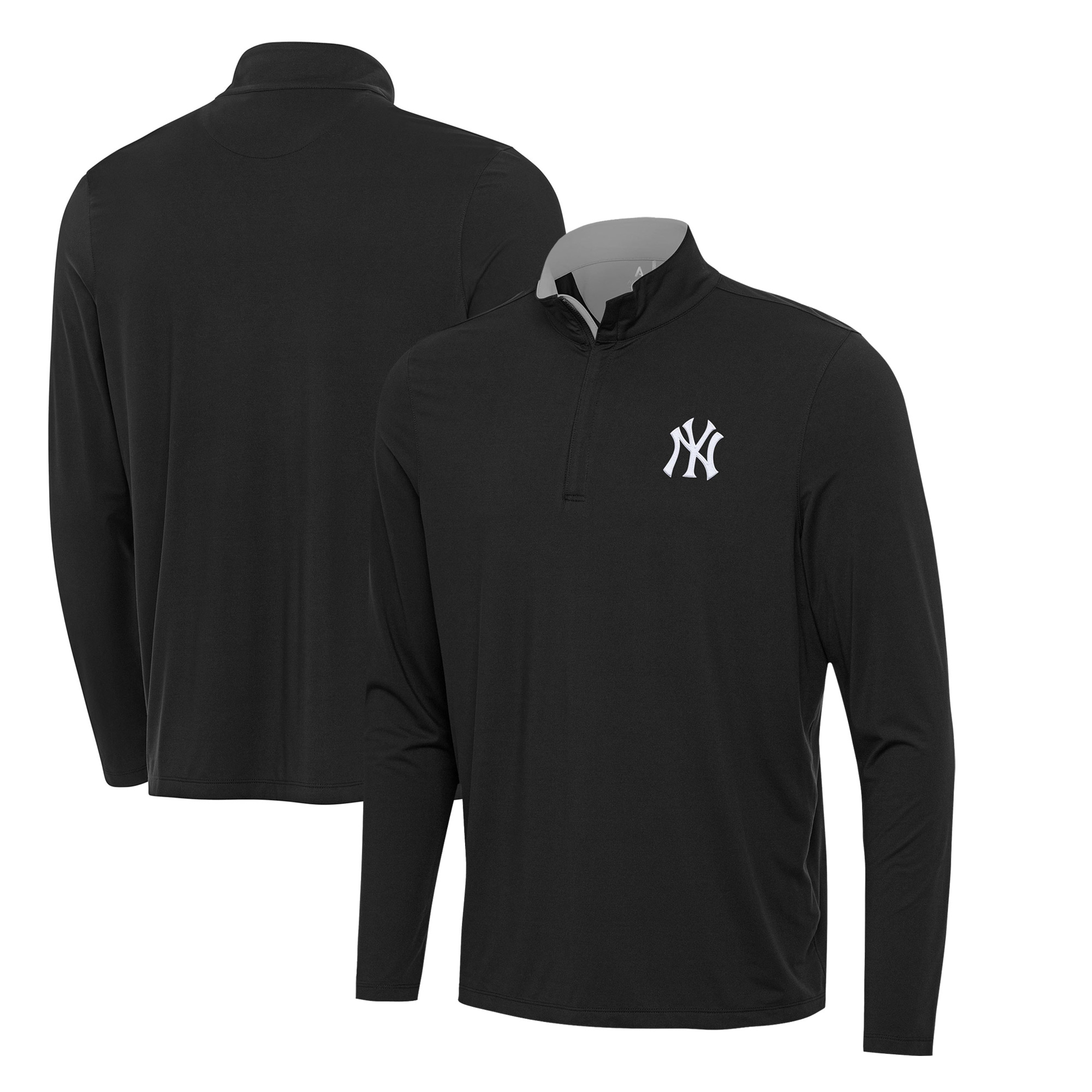 Men’s Antigua Black New York Yankees Content Quarter-Zip Top