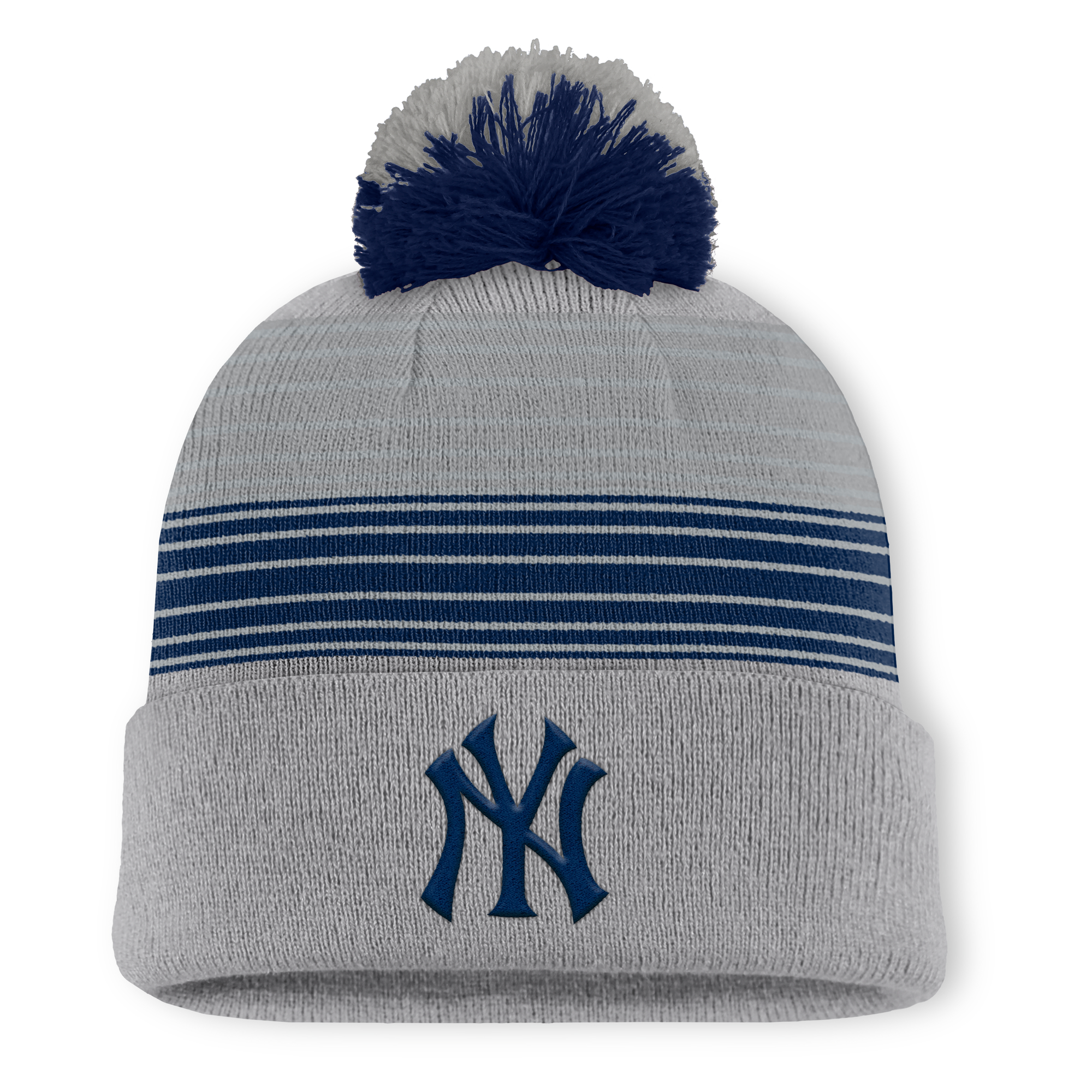 Men’s New York Yankees Fanatics Gray Balk Cuffed Knit Hat with Pom