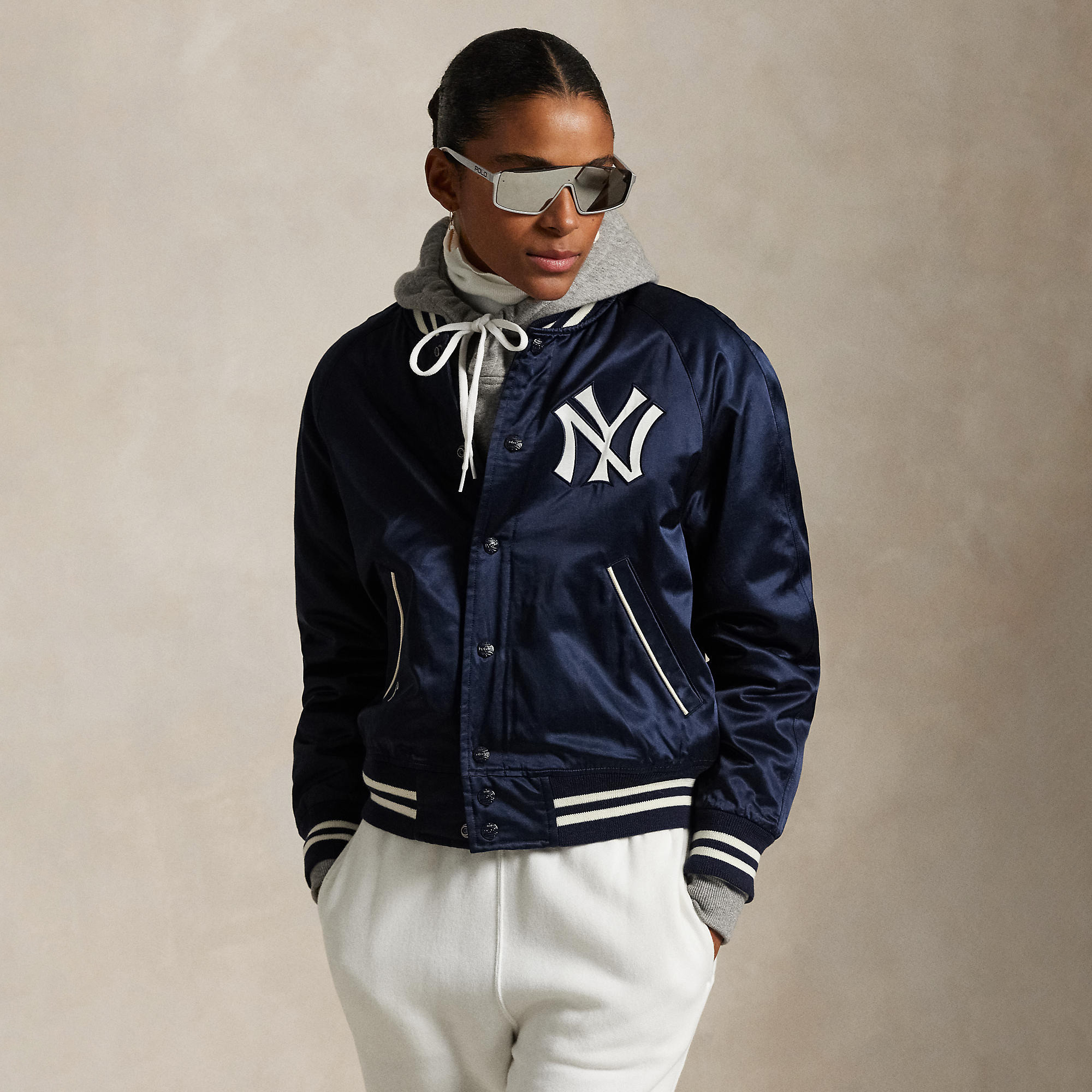 Polo Ralph Lauren Navy Yankees Satin Jacket