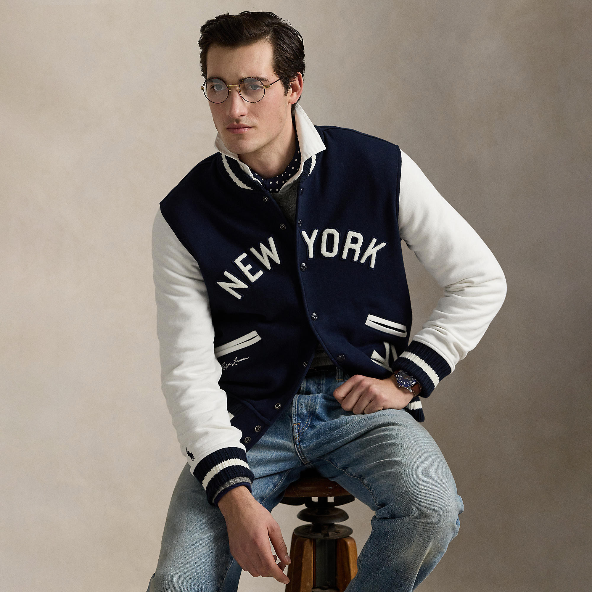 Polo Ralph Lauren Navy Yankees Fleece Jacket
