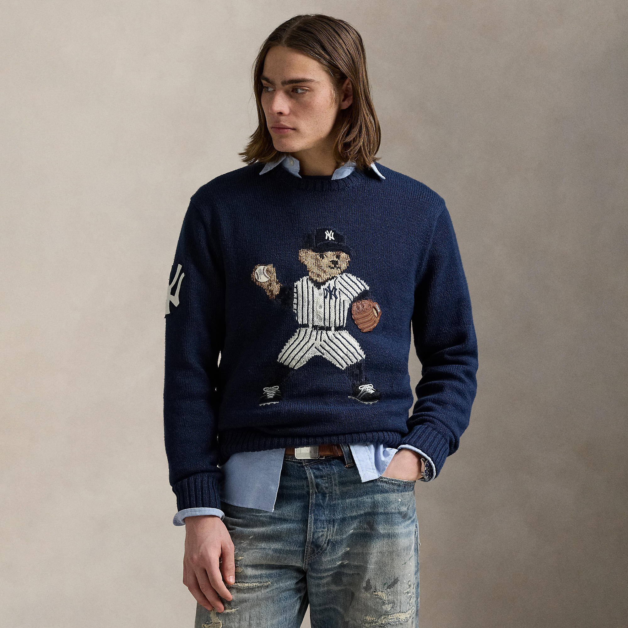 Polo Ralph Lauren Navy Yankees Bear Sweater