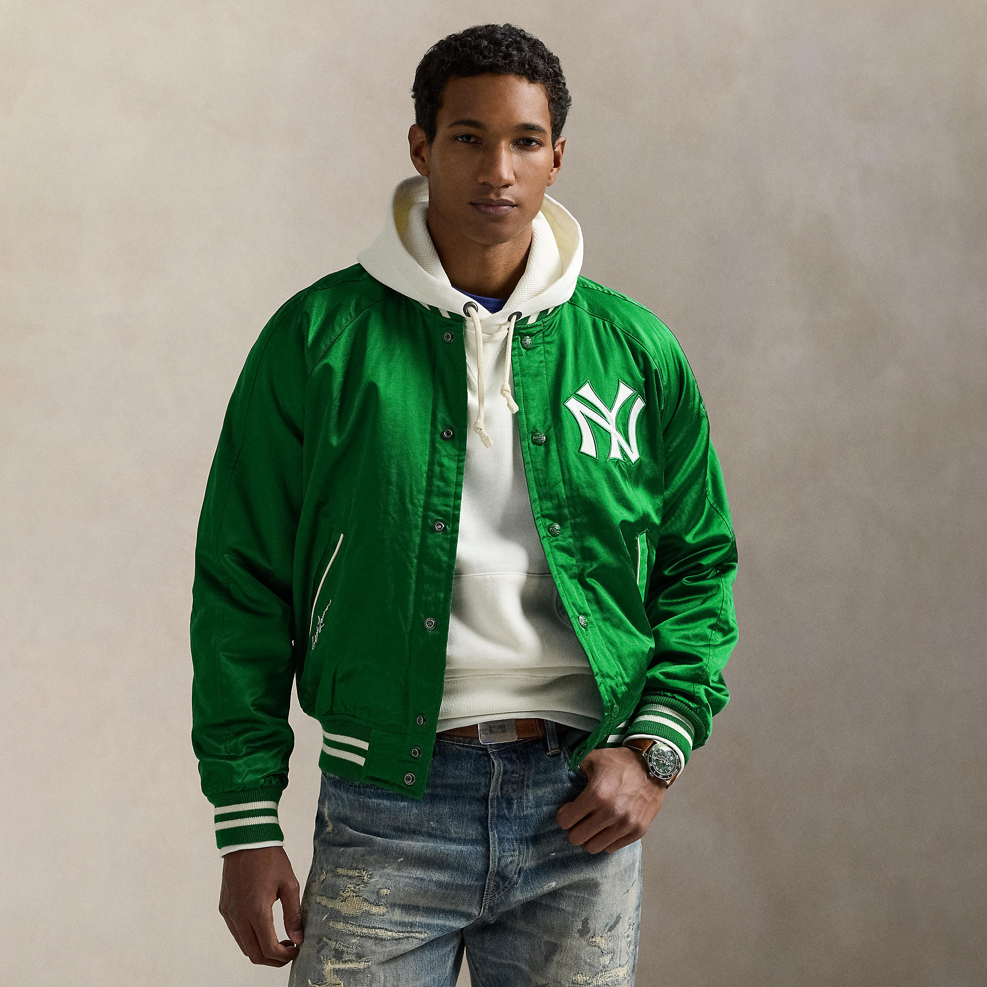 Polo Ralph Lauren Green Yankees Satin Jacket