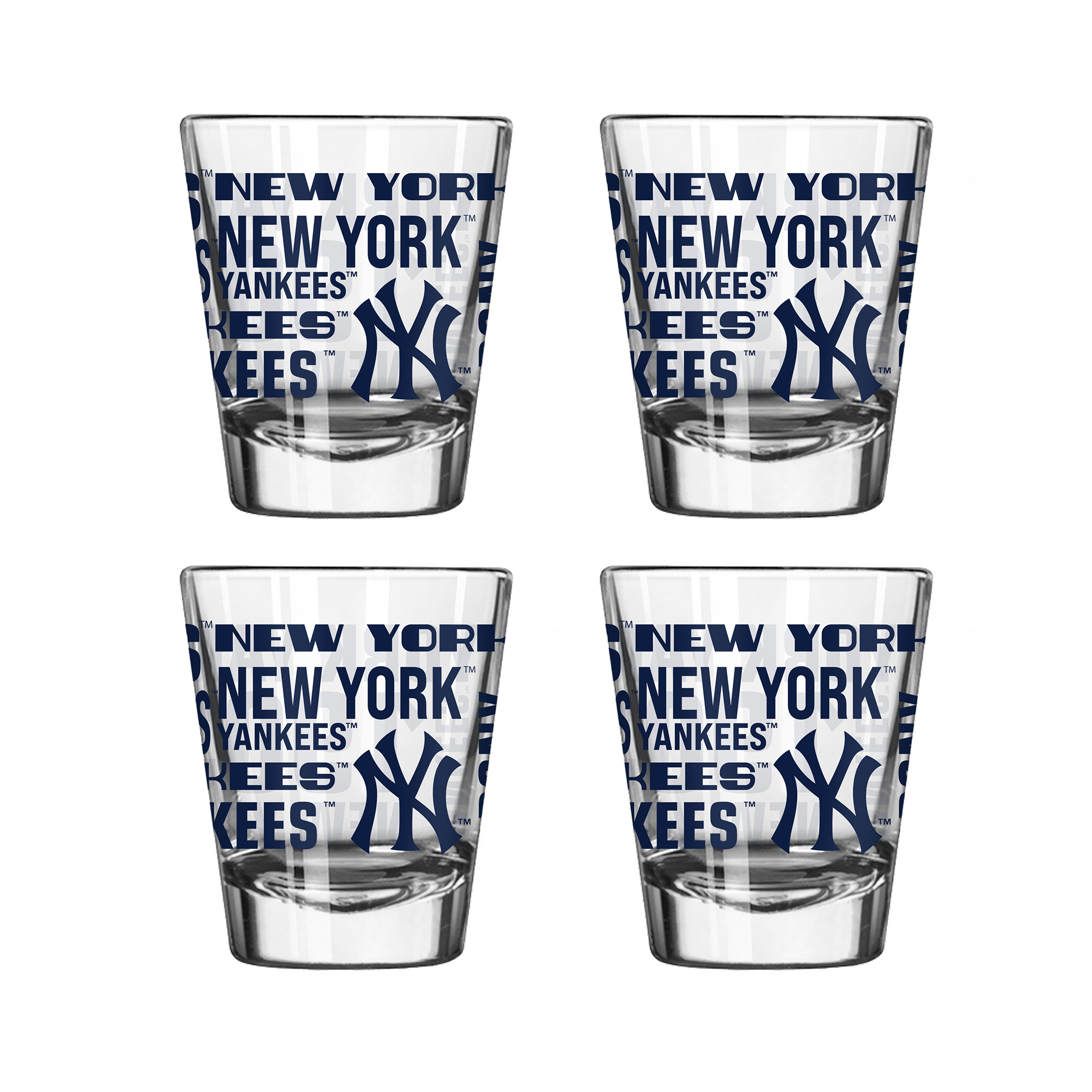 New York Yankees 4-Pack 2oz. Shot Glass Set