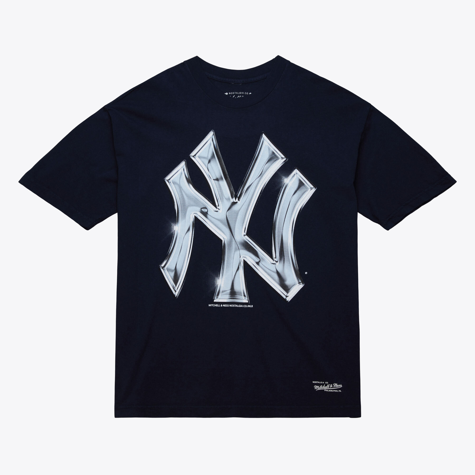 Men’s Mitchell & Ness Navy New York Yankees Liquid Chrome T-Shirt