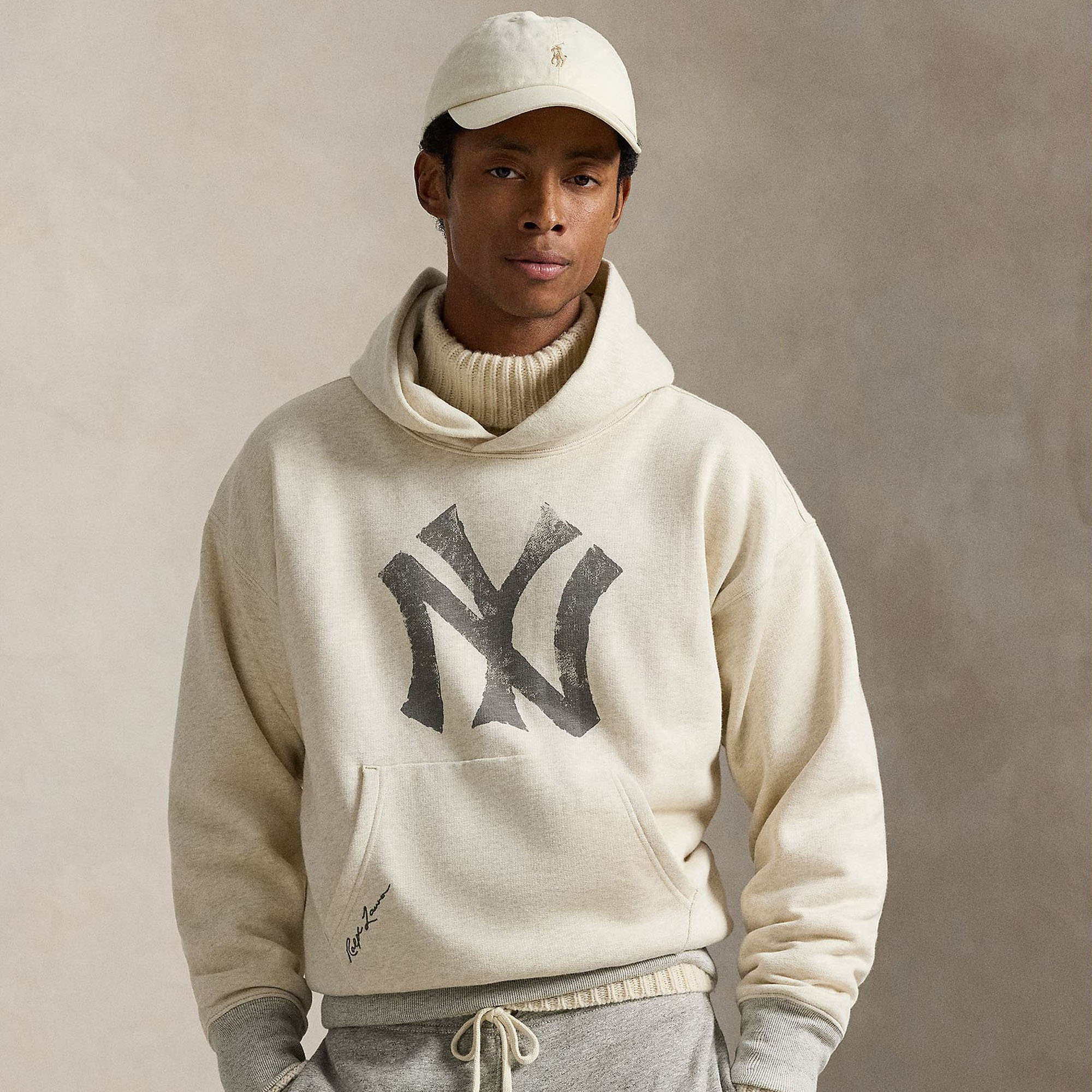 Polo Ralph Lauren  Cream Yankees Vintage Fleece Hoodie