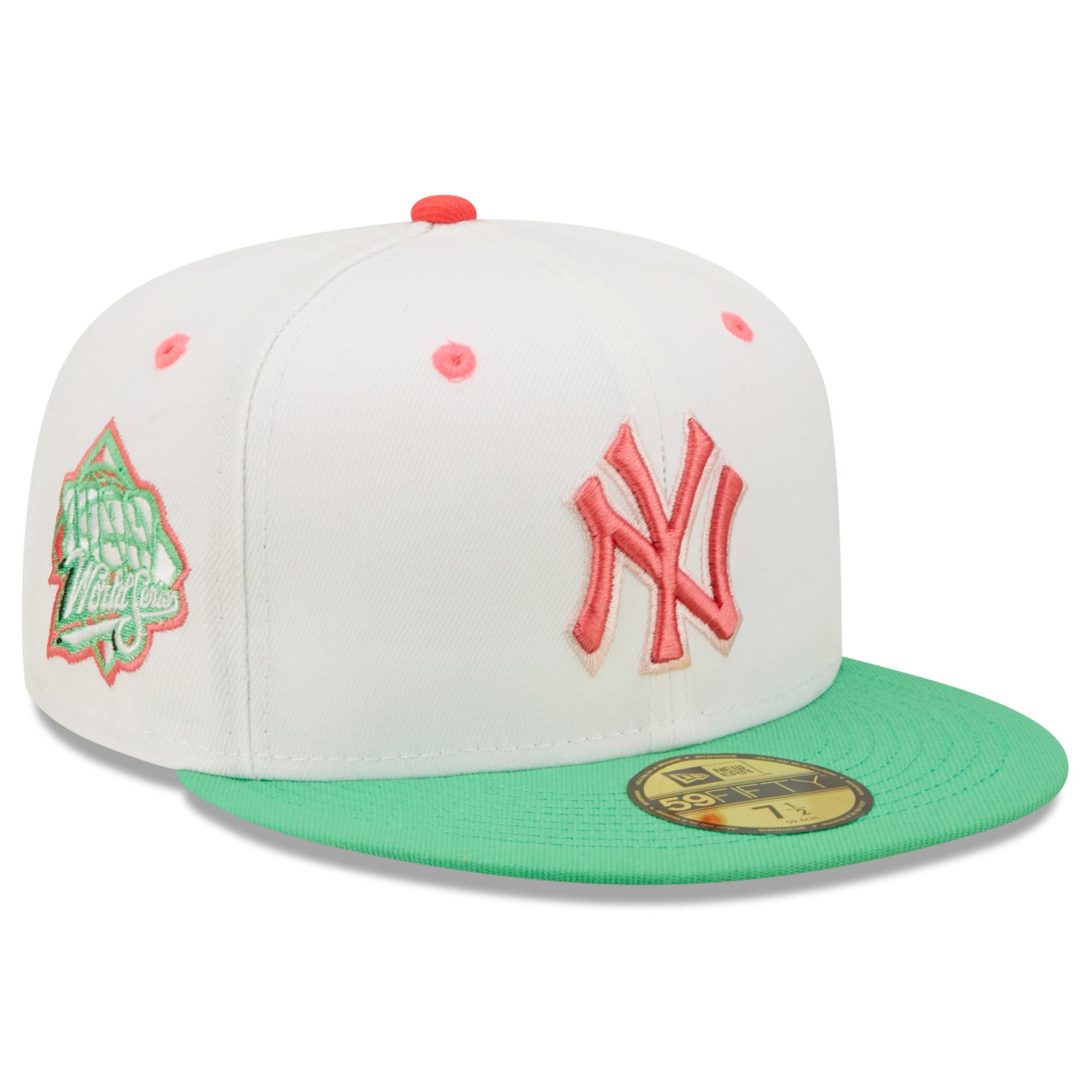 Men’s New Era White/Green New York Yankees 1999 World Series Watermelon Lolli 59FIFTY Fitted Hat