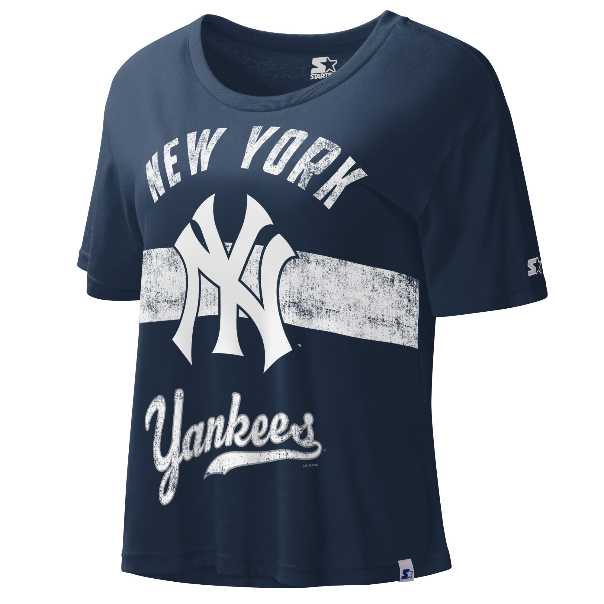Women’s Starter Navy New York Yankees Cooperstown Collection Record Setter Crop Top