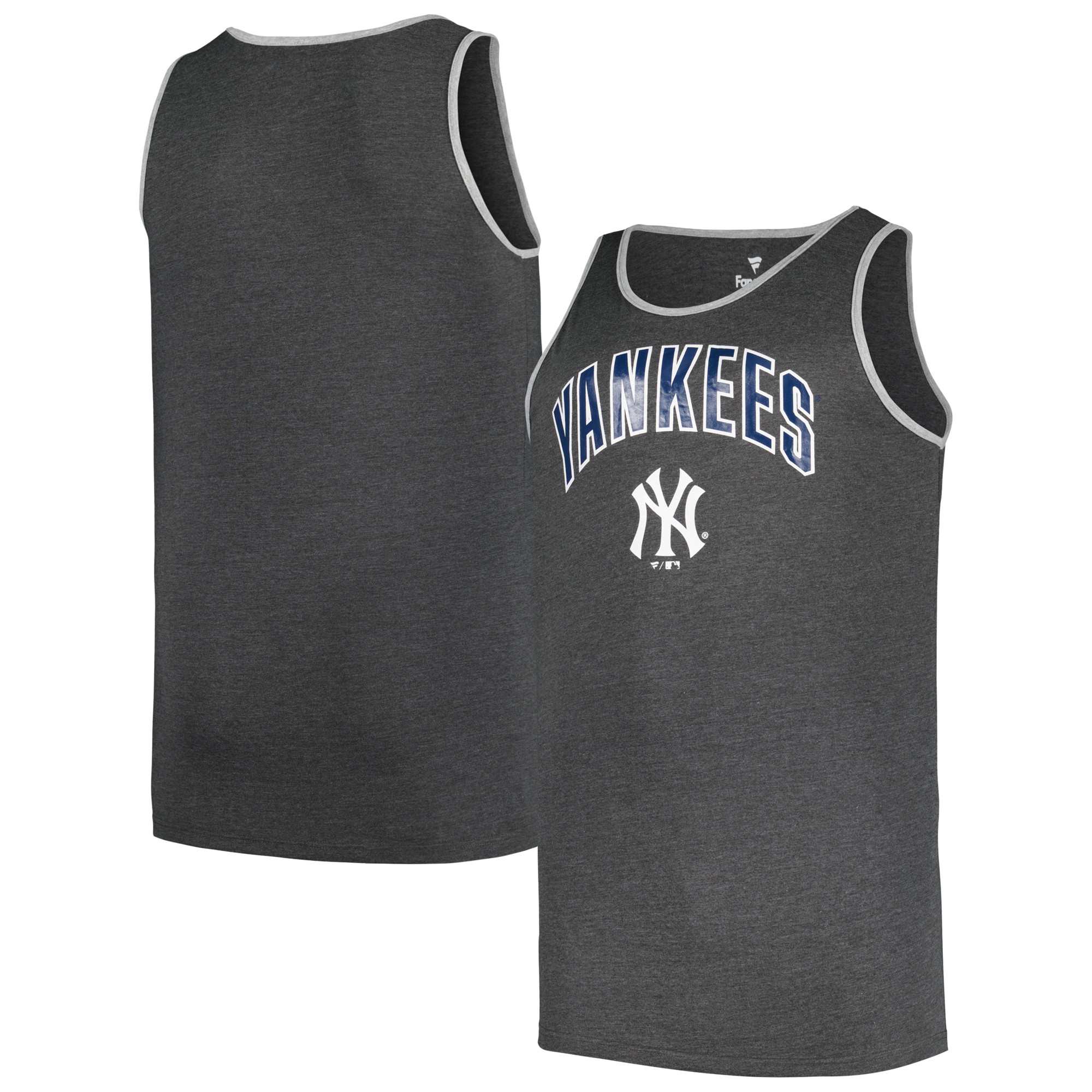 Men’s Profile Heather Charcoal New York Yankees Big & Tall Arch Over Logo Tank Top