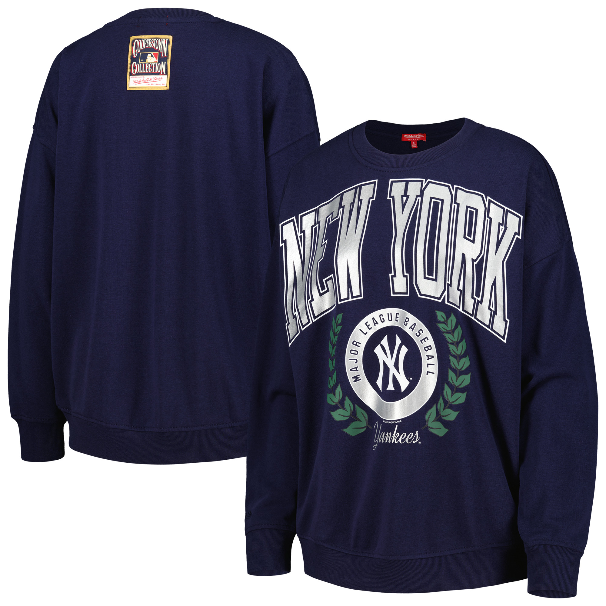 Women’s Mitchell & Ness Navy New York Yankees Logo Lt 2.0 Pullover Sweatshirt