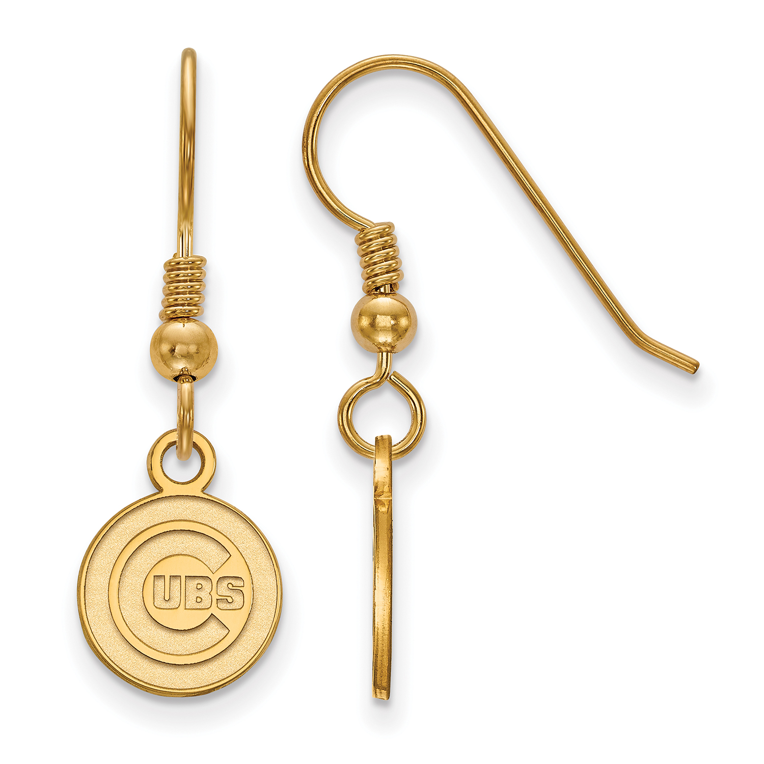Women’s Chicago Cubs Gold-Plated Sterling Silver Extra-Small Dangle Earrings