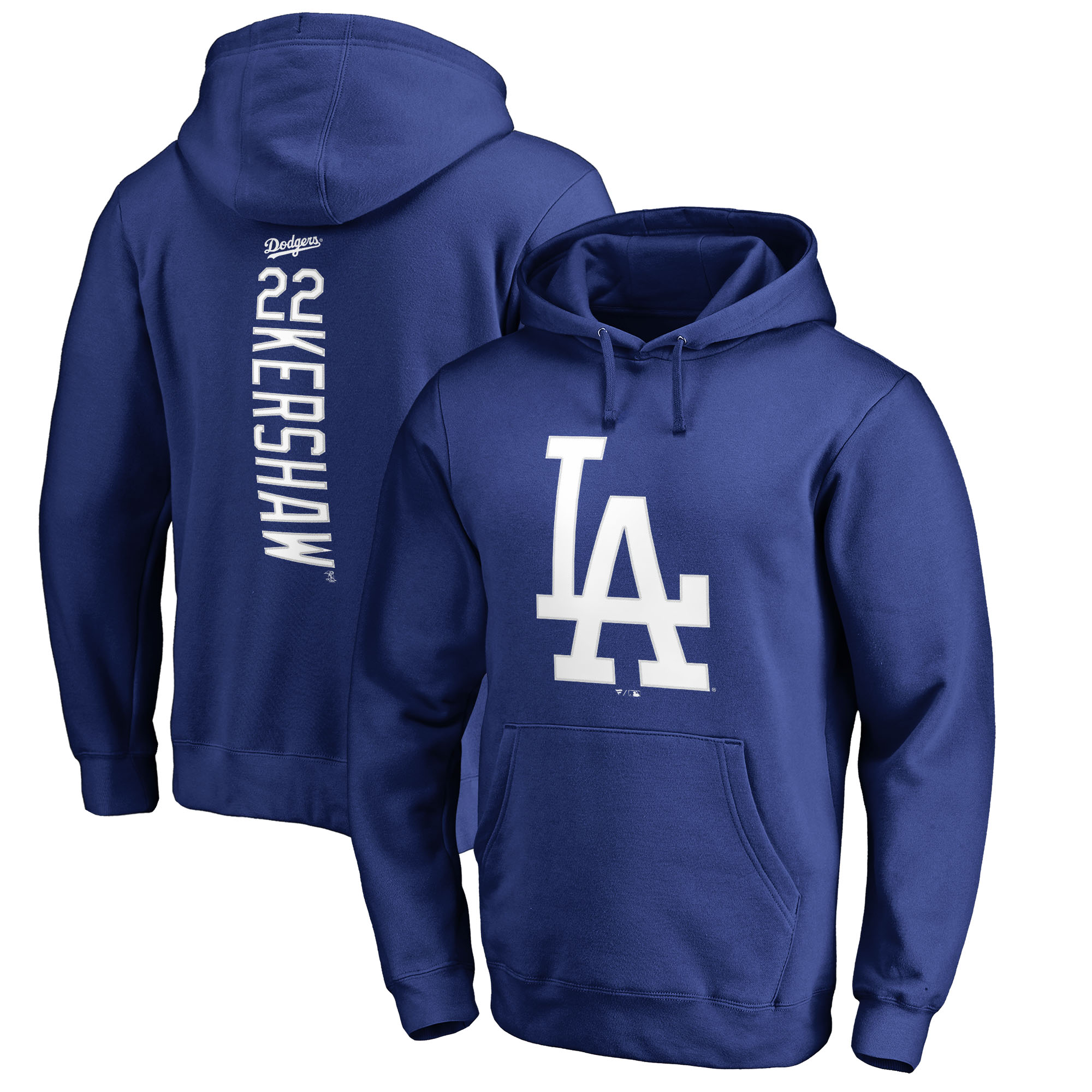 Men’s Clayton Kershaw Royal Los Angeles Dodgers Backer Pullover Hoodie
