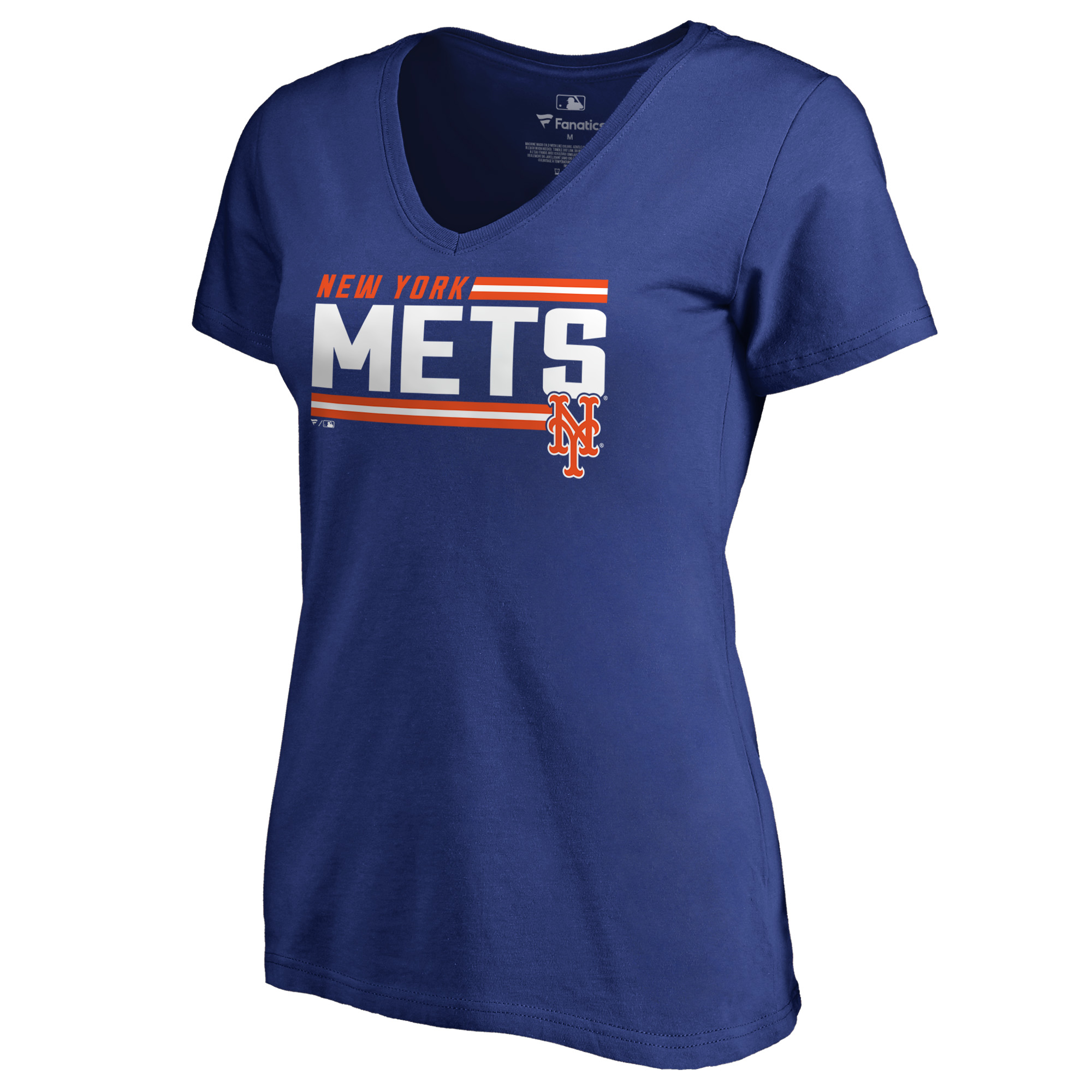 Women’s Royal New York Mets Onside Stripe V-Neck T-Shirt