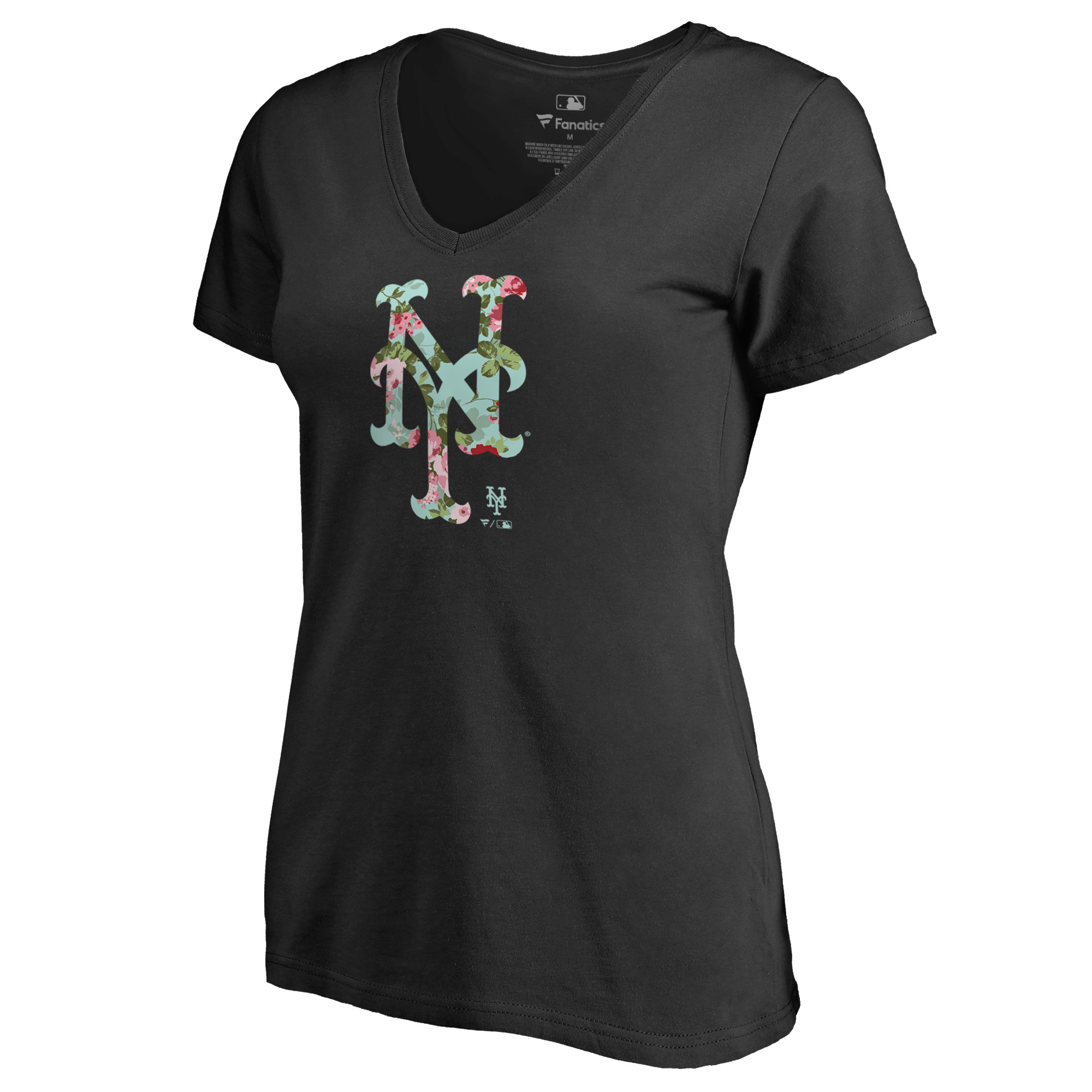 Women’s Black New York Mets Lovely V-Neck T-Shirt