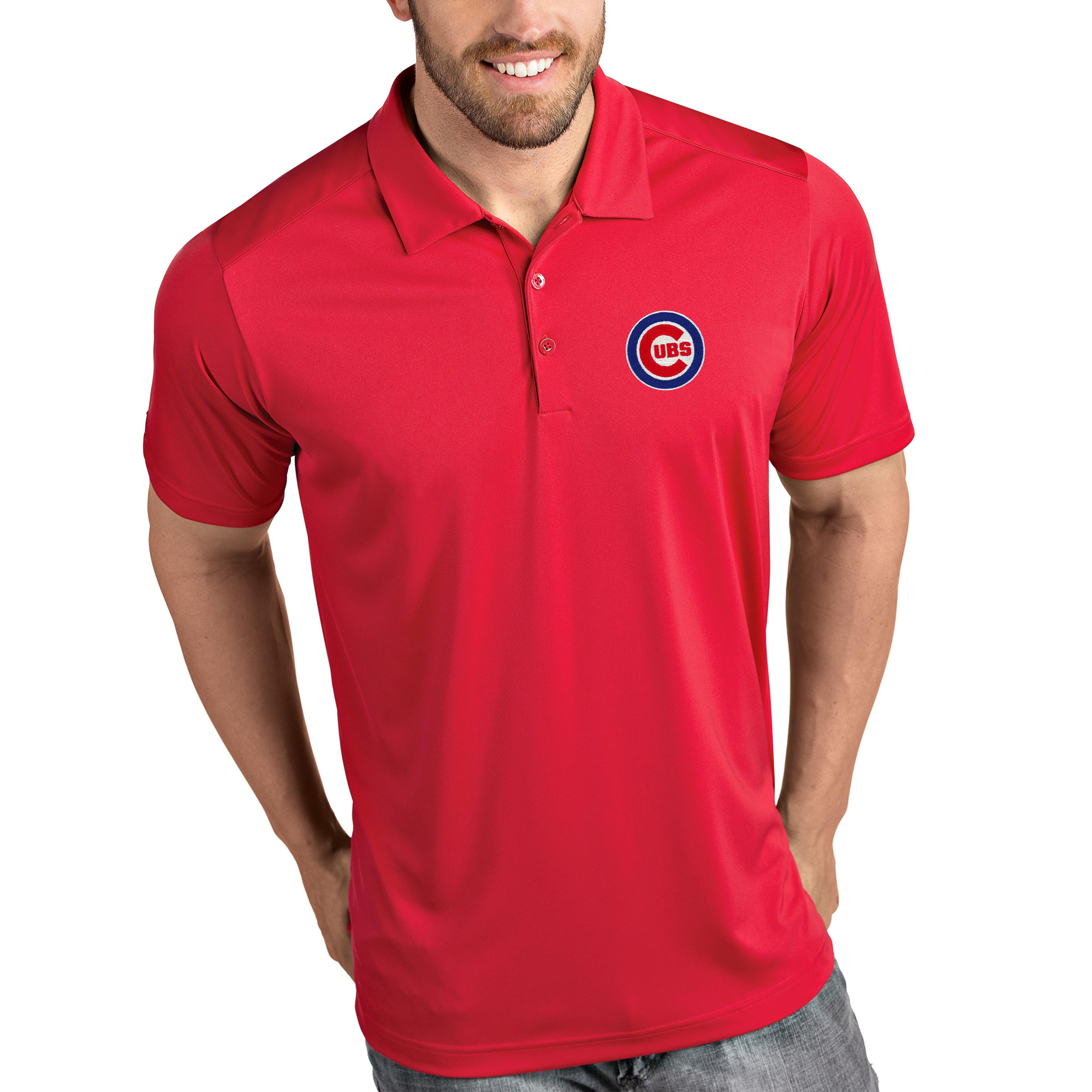 Men’s Antigua Red Chicago Cubs Tribute Polo
