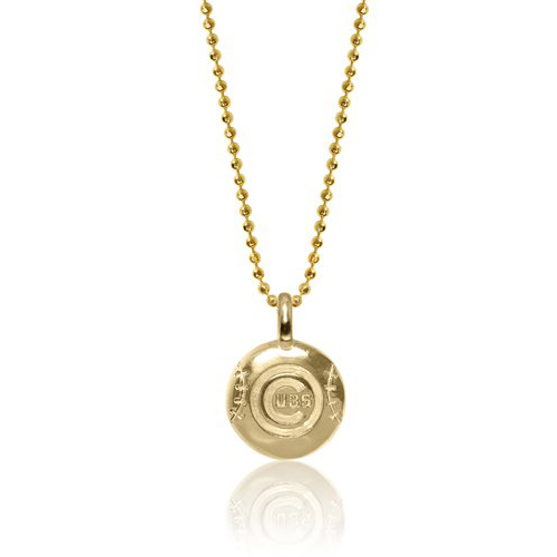 Women’s Alex Woo Chicago Cubs 14k Yellow Gold Disc Necklace
