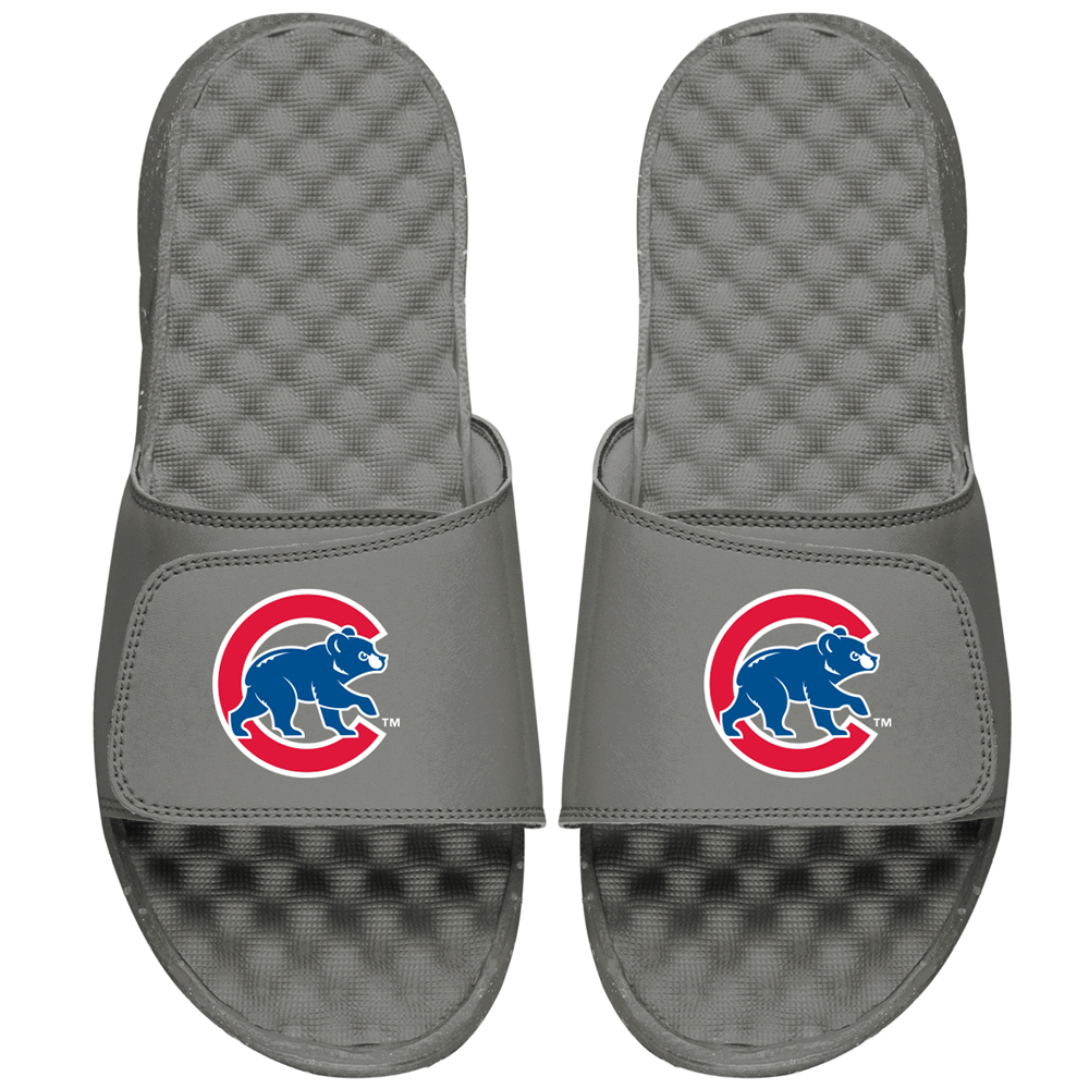 Youth ISlide Gray Chicago Cubs Alternate Logo Slide Sandals