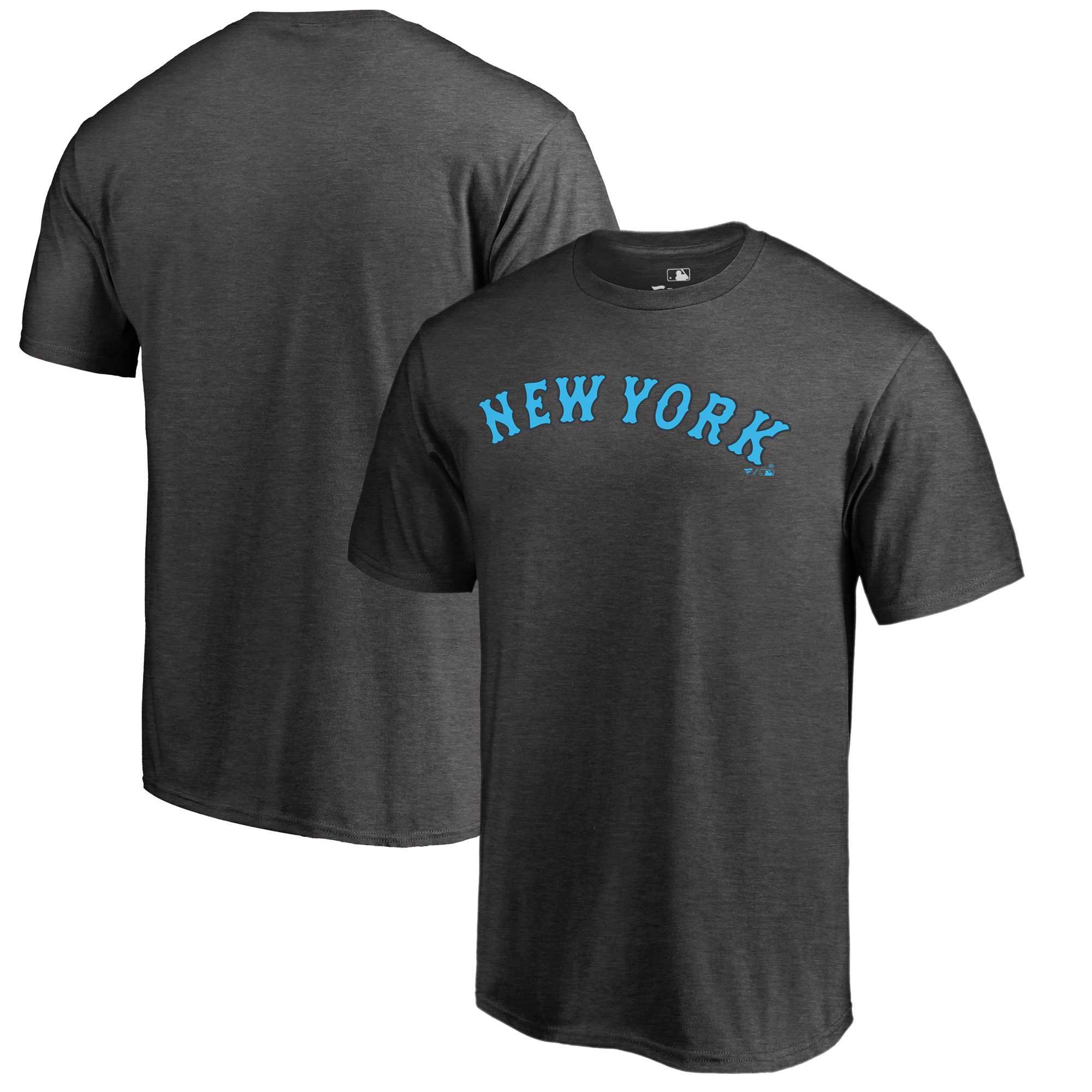 Men’s Heathered Charcoal New York Mets Blue Wordmark T-Shirt