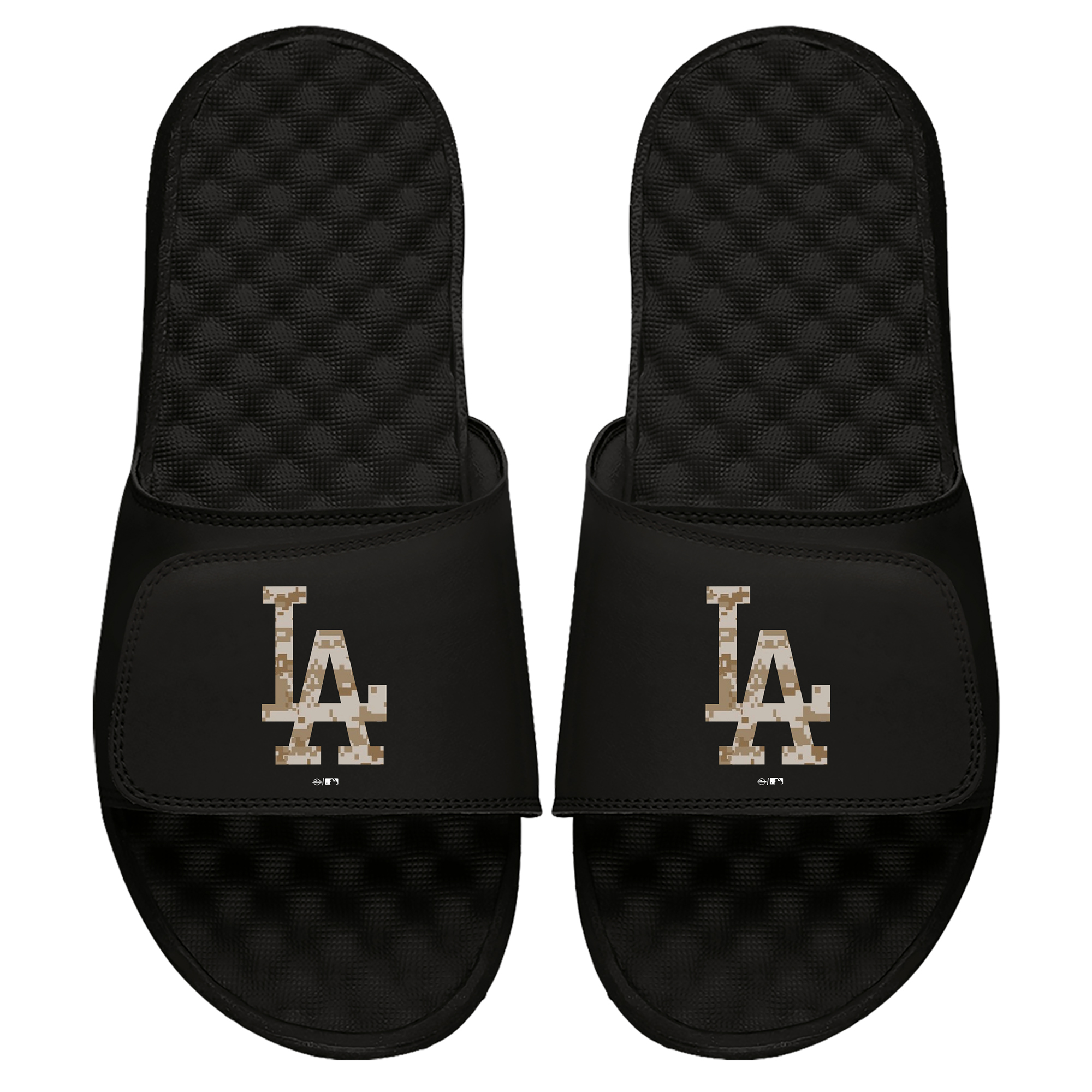 Youth ISlide Black Los Angeles Dodgers Camo Logo Slide Sandals