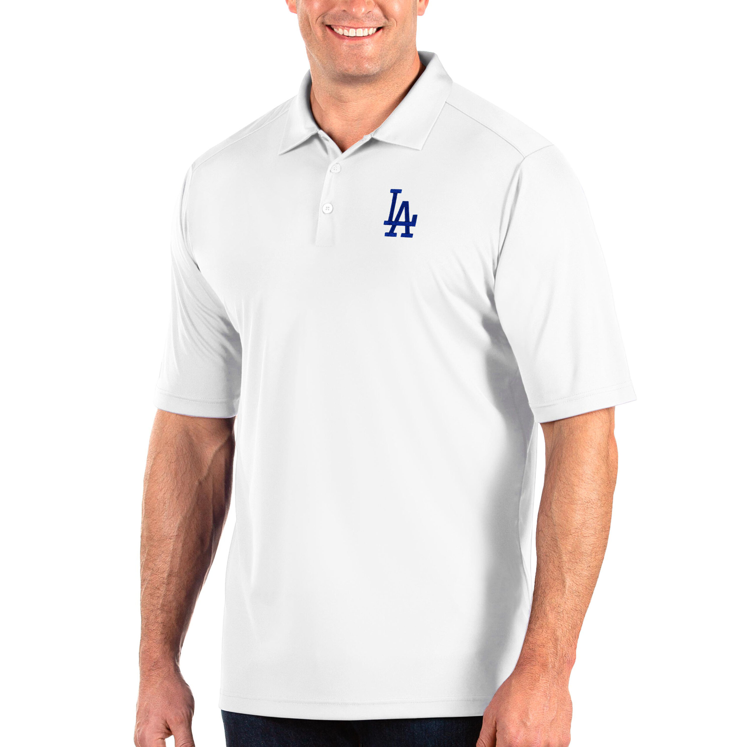 Men’s Antigua White Los Angeles Dodgers Big & Tall Tribute Polo