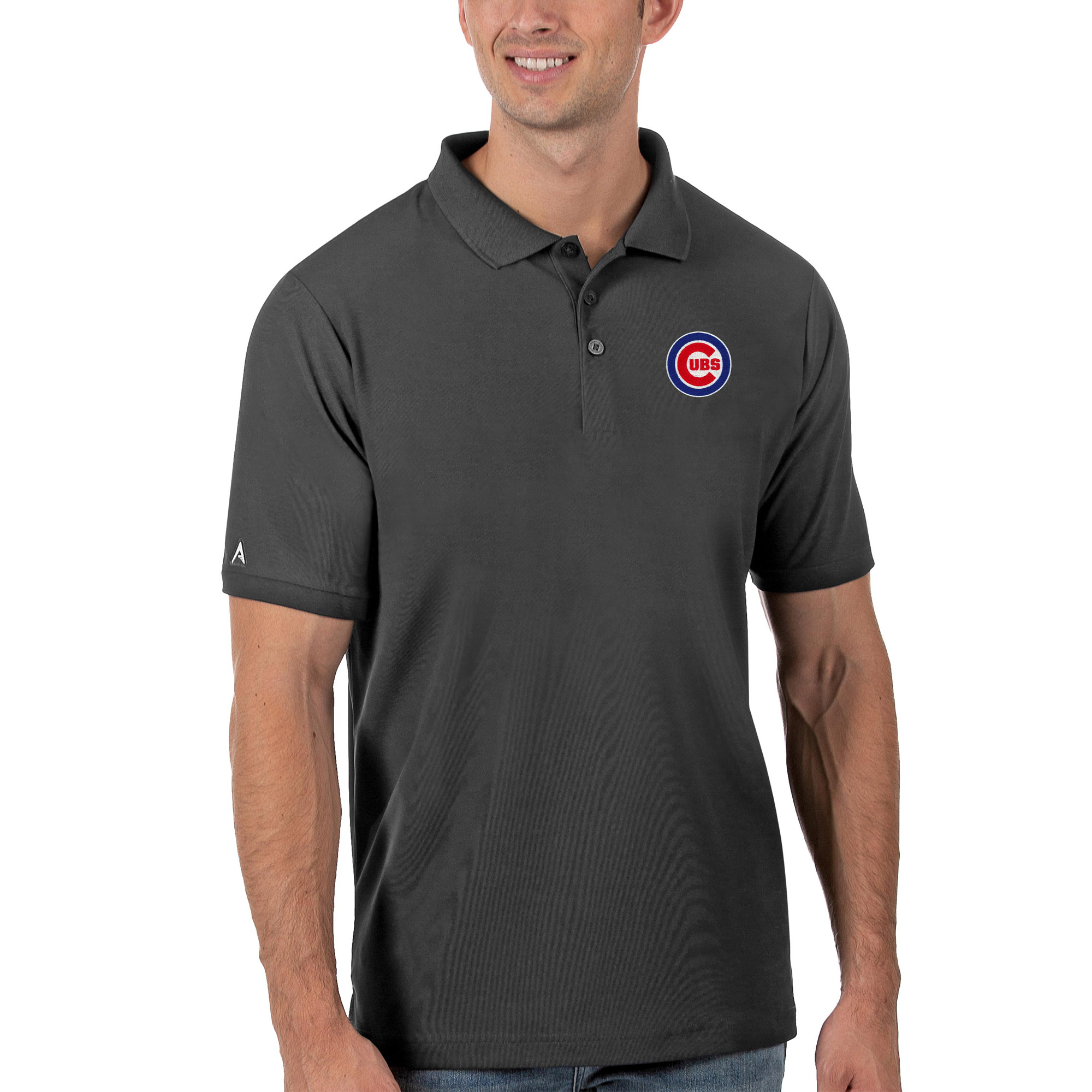 Men’s Antigua Gray Chicago Cubs Legacy Pique Polo