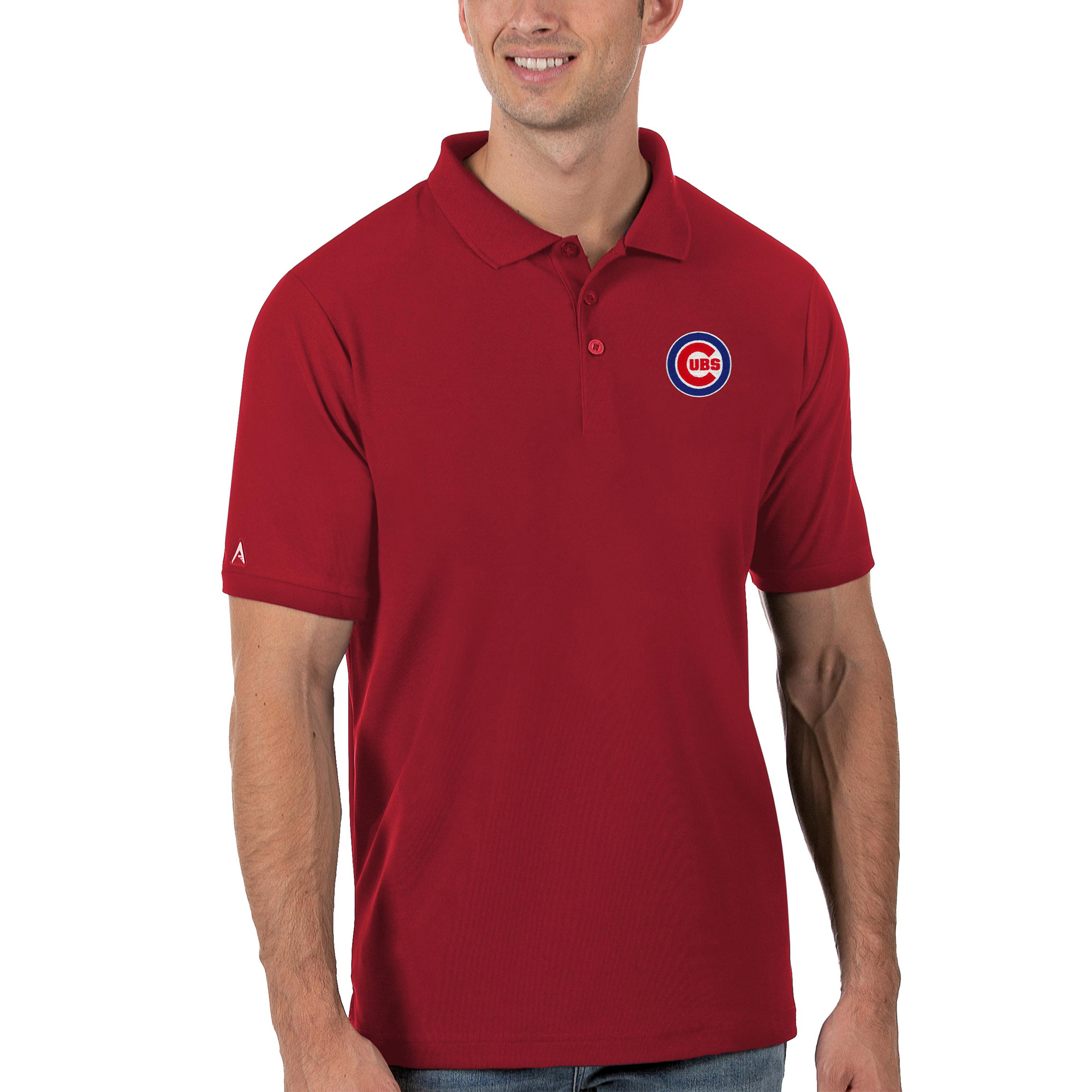 Men’s Antigua Red Chicago Cubs Legacy Pique Polo