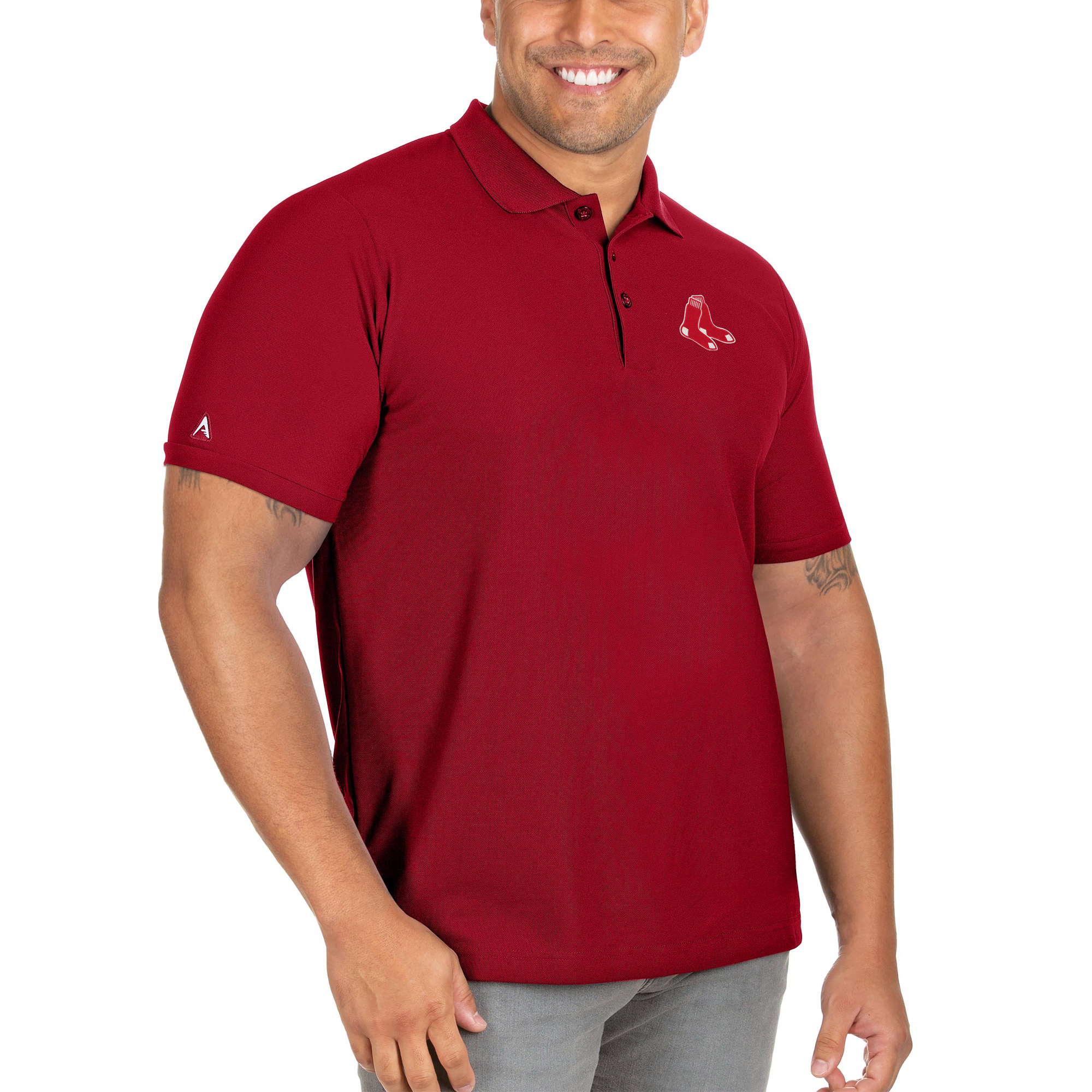 Men’s Antigua Red Boston Red Sox Big & Tall Legacy Pique Polo