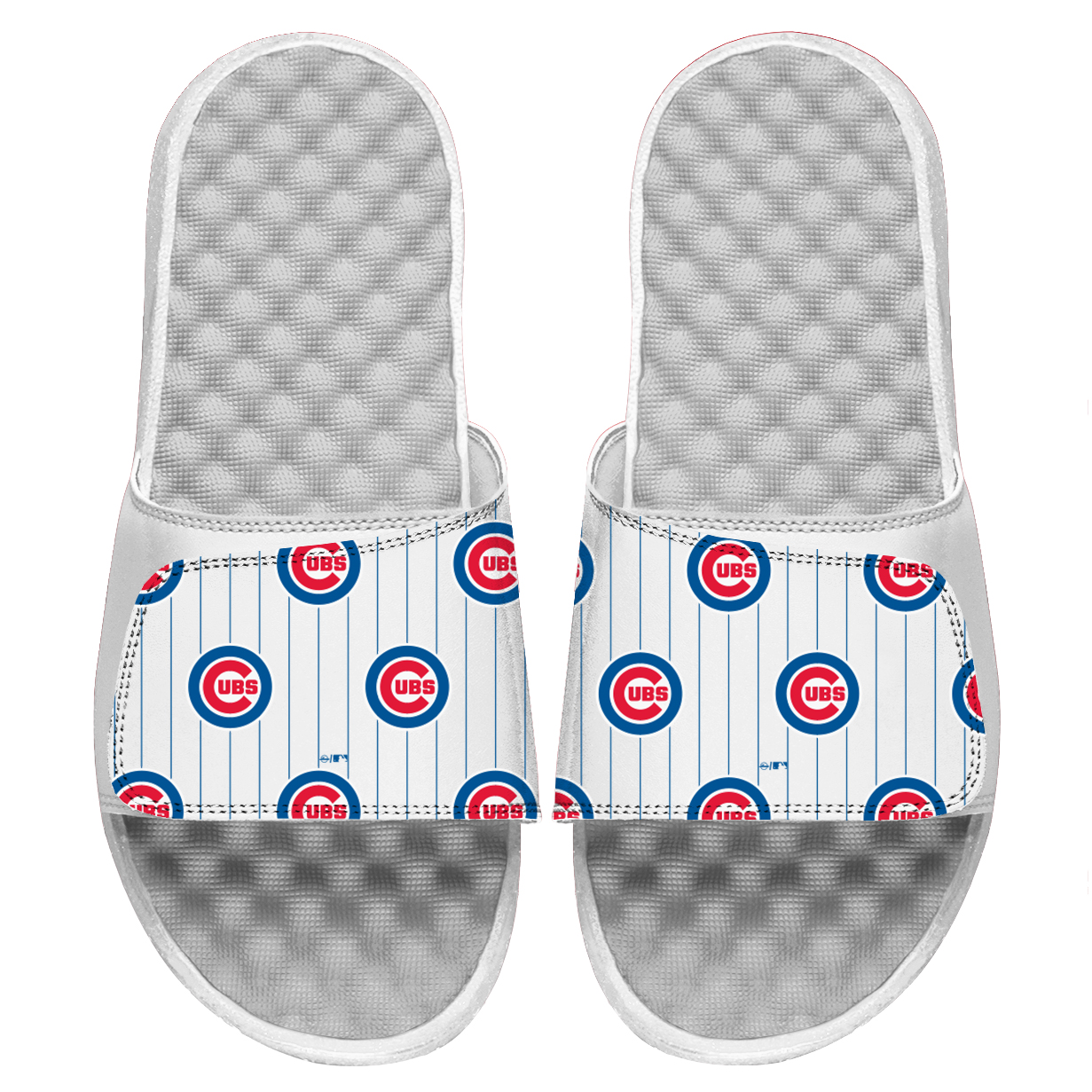 Men’s ISlide White Chicago Cubs Loudmouth Logo Slide Sandals