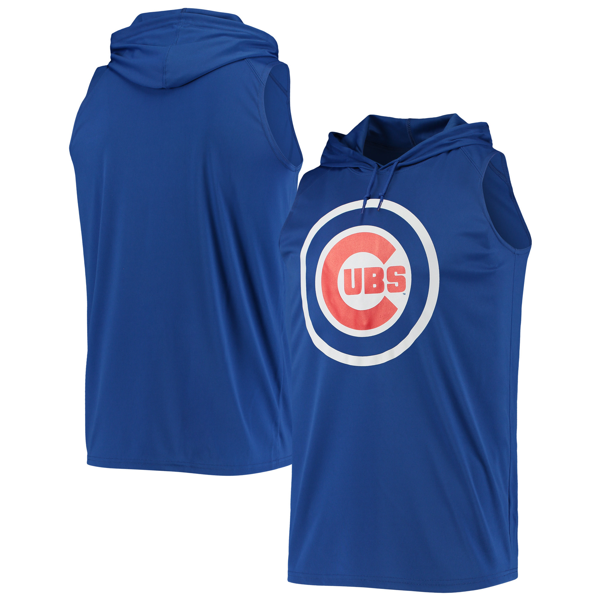 Men’s Stitches Royal Chicago Cubs Sleeveless Pullover Hoodie