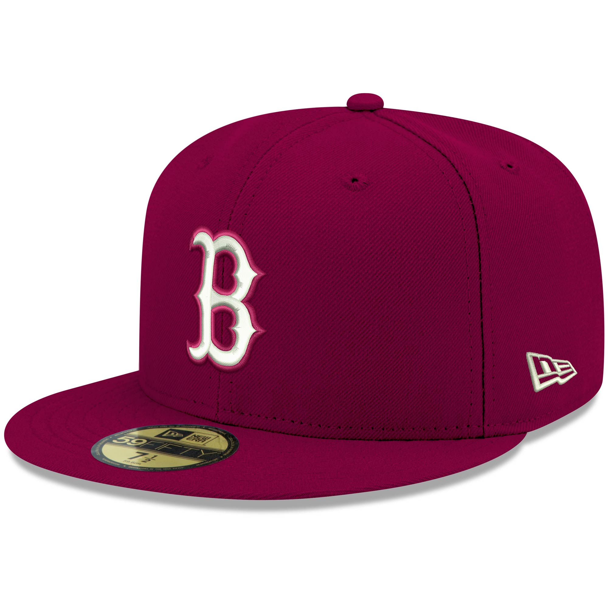 Men’s New Era Cardinal Boston Red Sox White Logo 59FIFTY Fitted Hat