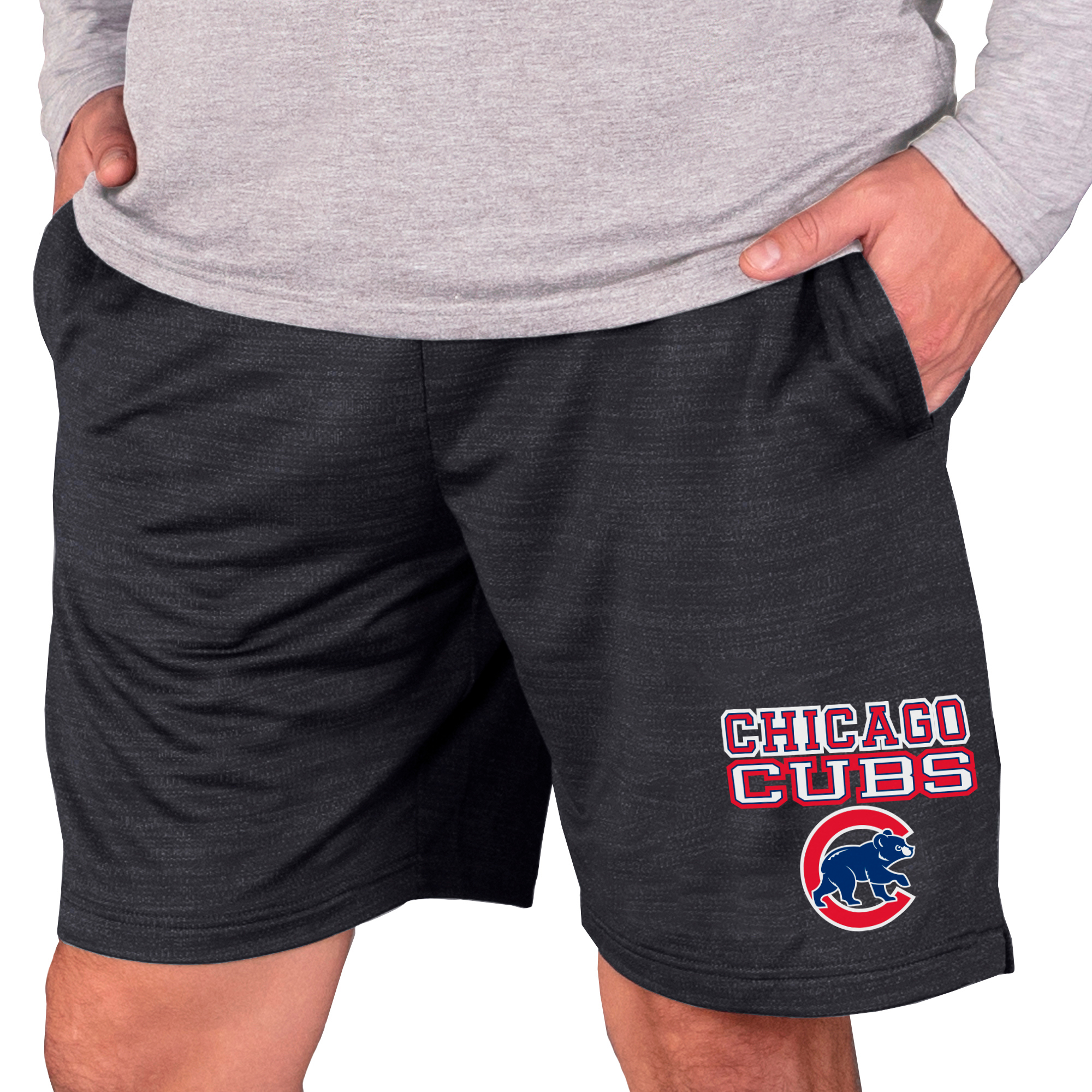Men’s Concepts Sport Charcoal Chicago Cubs Bullseye Knit Jam Shorts