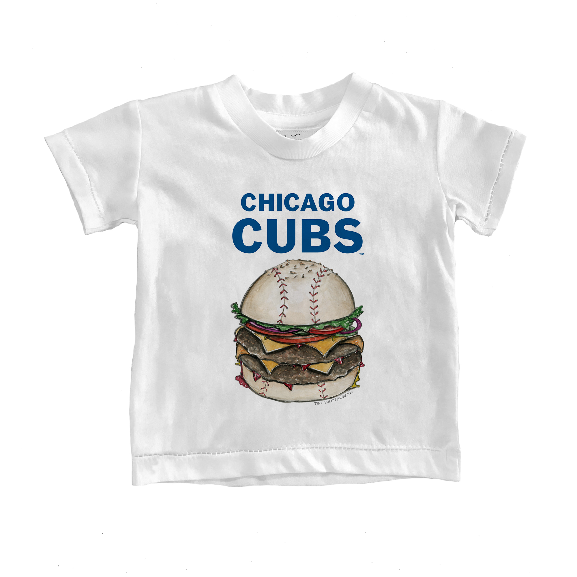 Infant Tiny Turnip White Chicago Cubs Burger T-Shirt